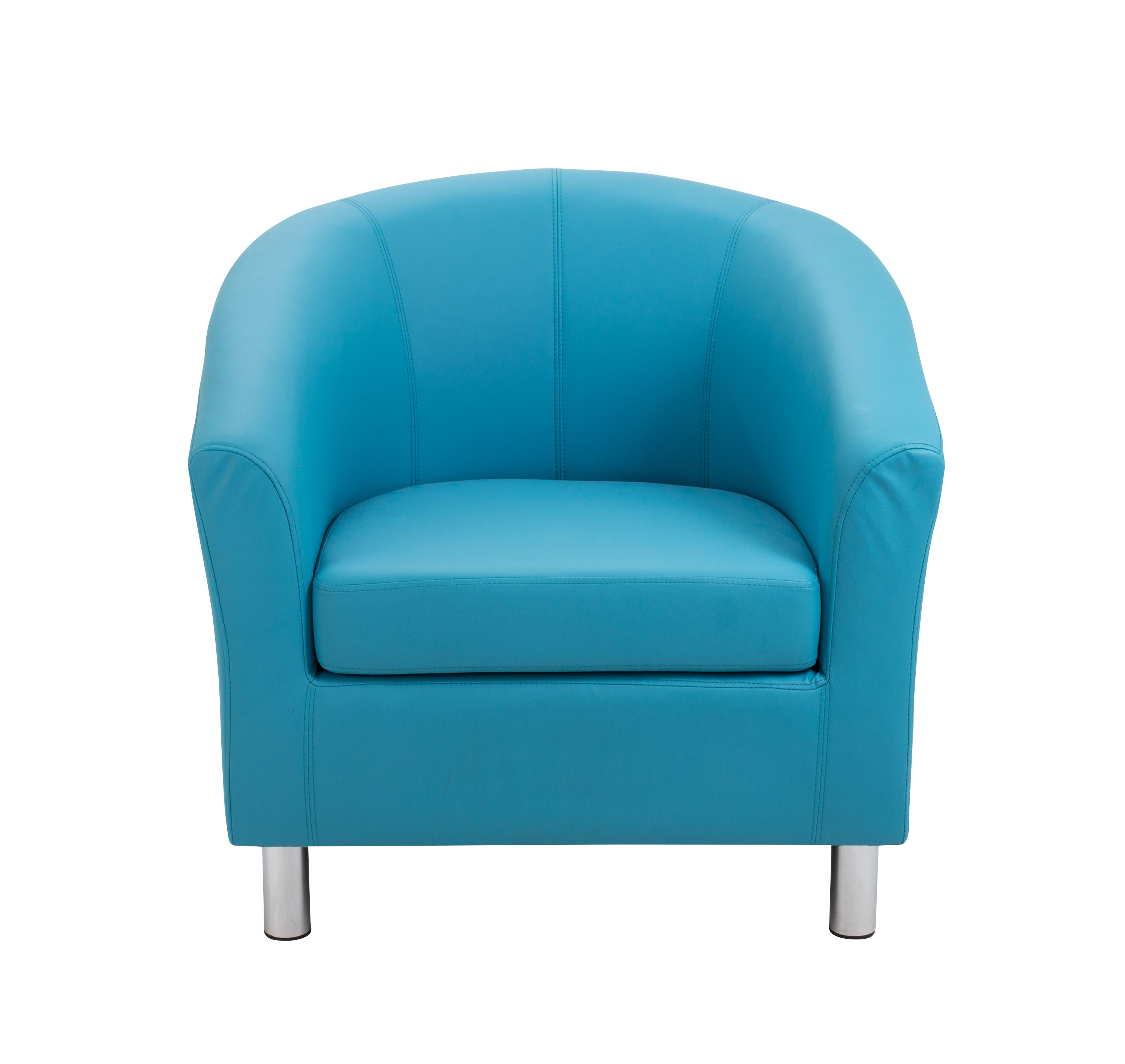 Tub Armchair with Metal Feet | Sky Blue PU thumbnail 2
