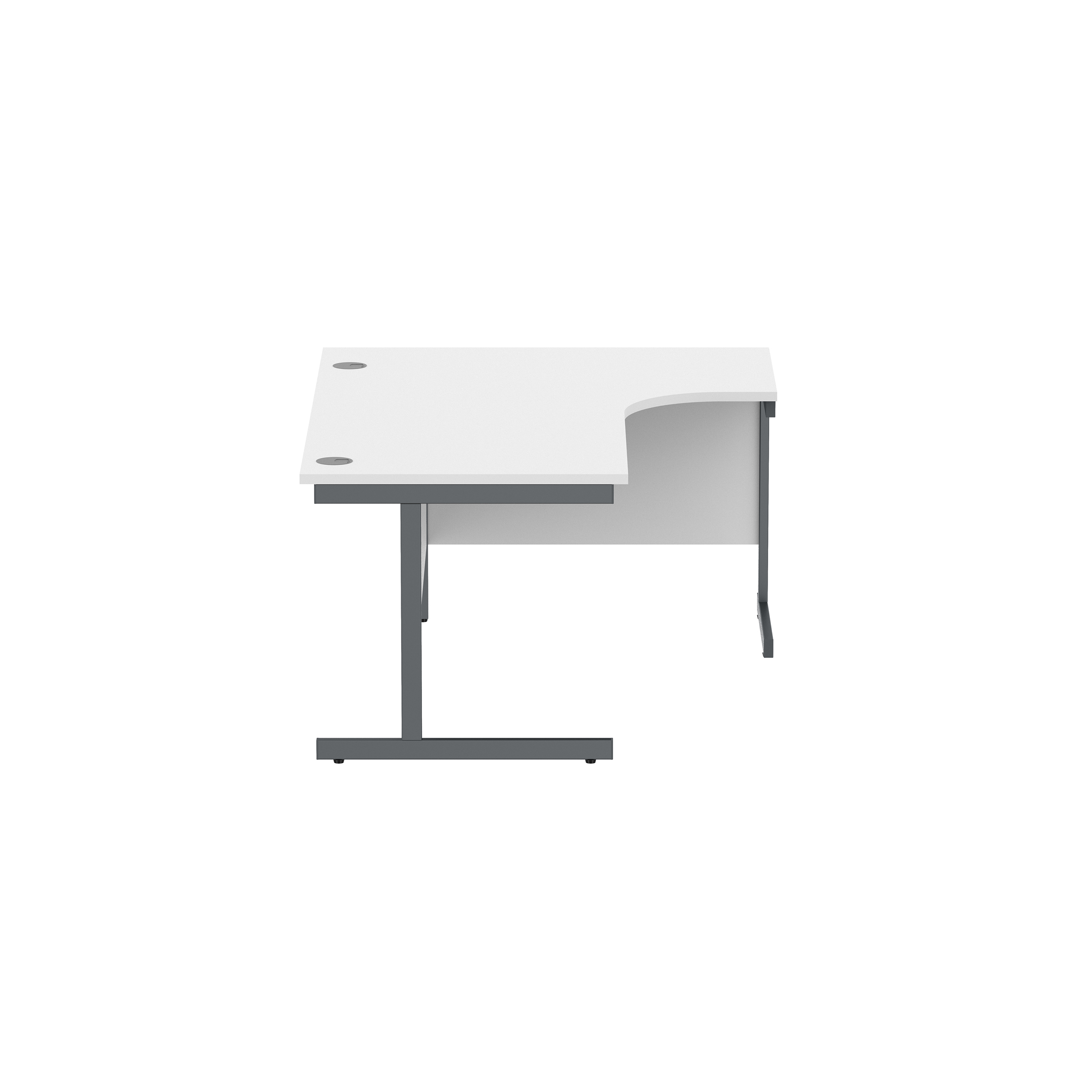 Office Right Hand Corner Desk with Steel Single Upright Cantilever Frame (FSC) | 1600X1200 | Arctic White/Graphite thumbnail 4