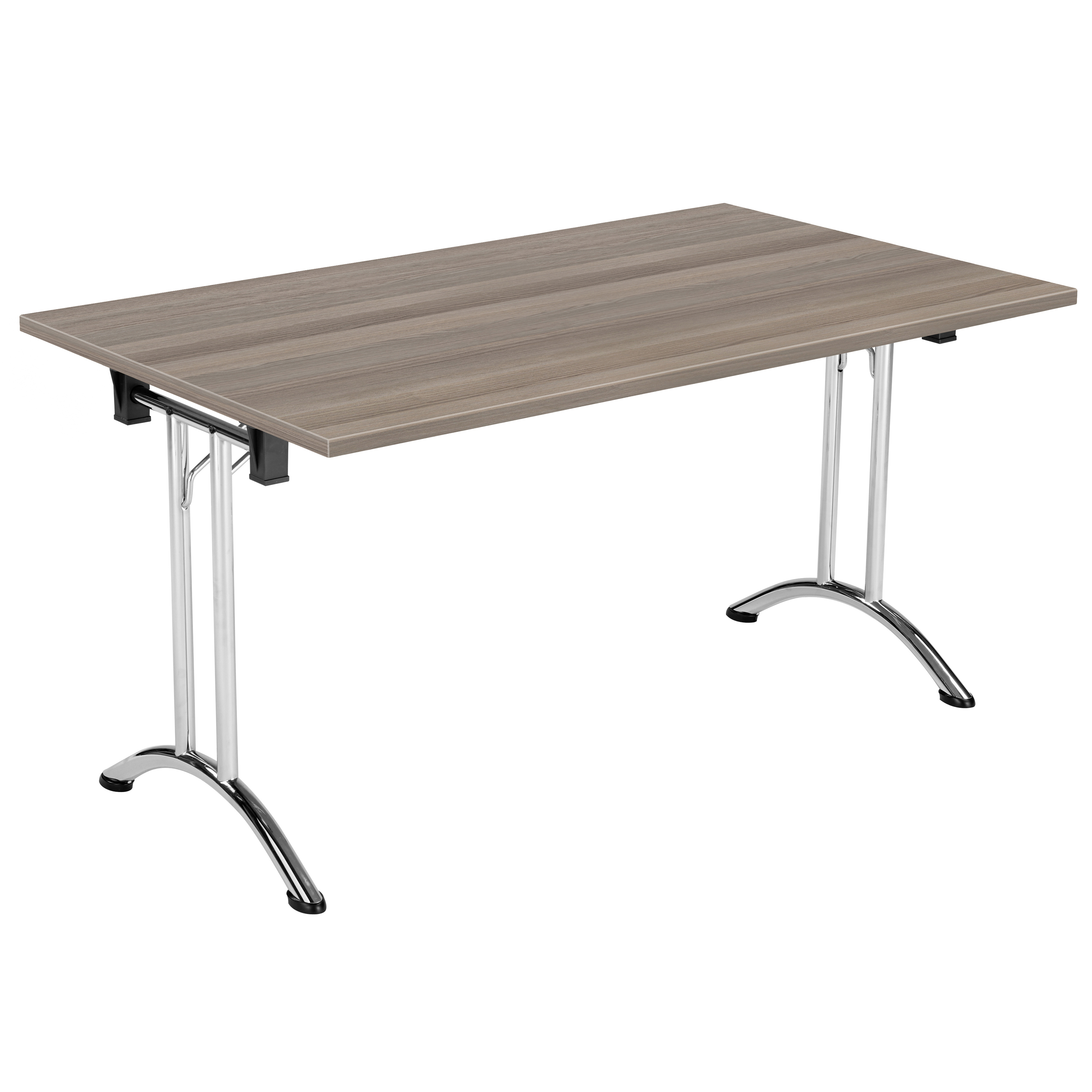 One Union Rectangular Folding Table (FSC) | 1400 X 700 | Grey Oak/Chrome