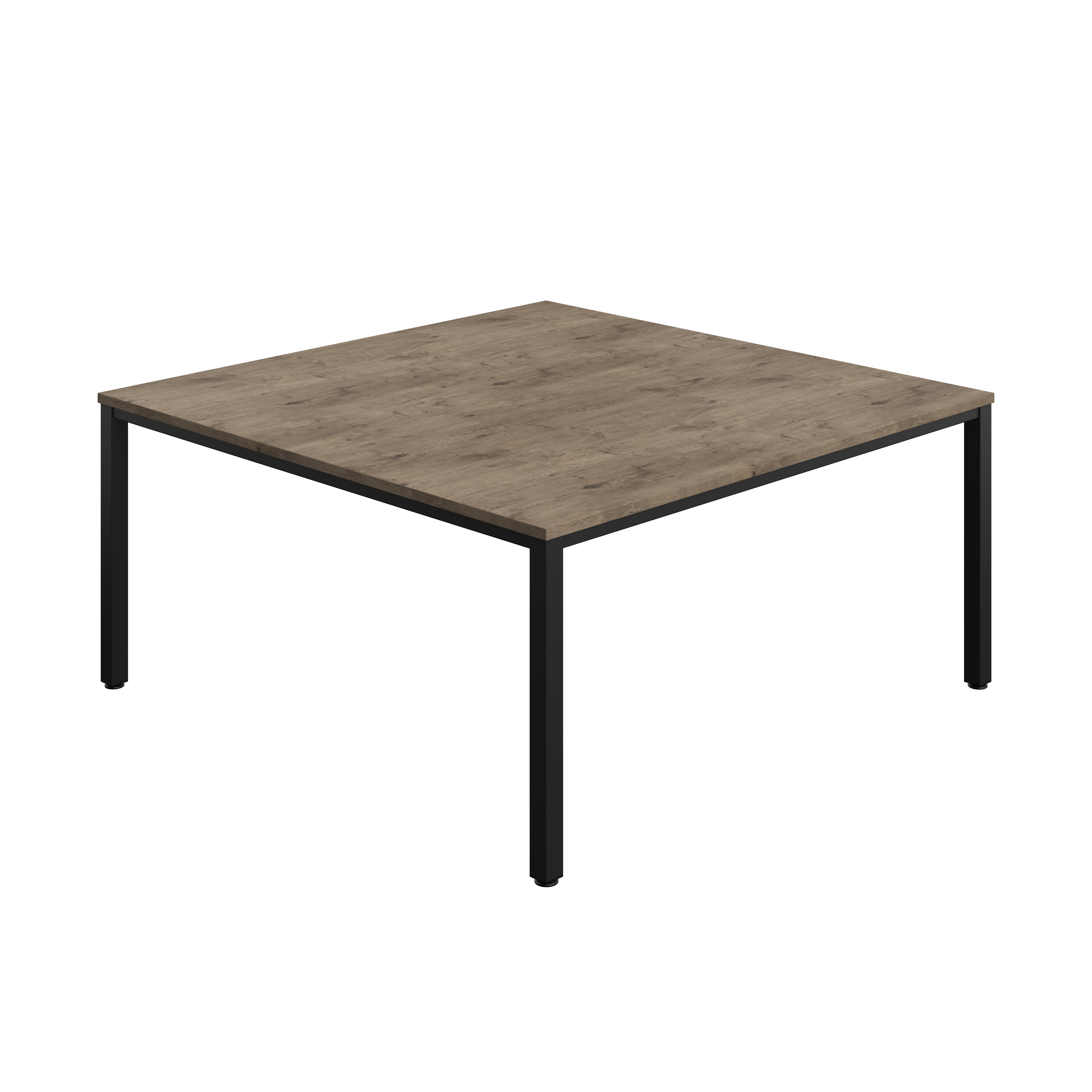 Fraction Infinity Square Meeting Table (FSC) | 1600 X 1600 | Grey Nebraska Oak/Black