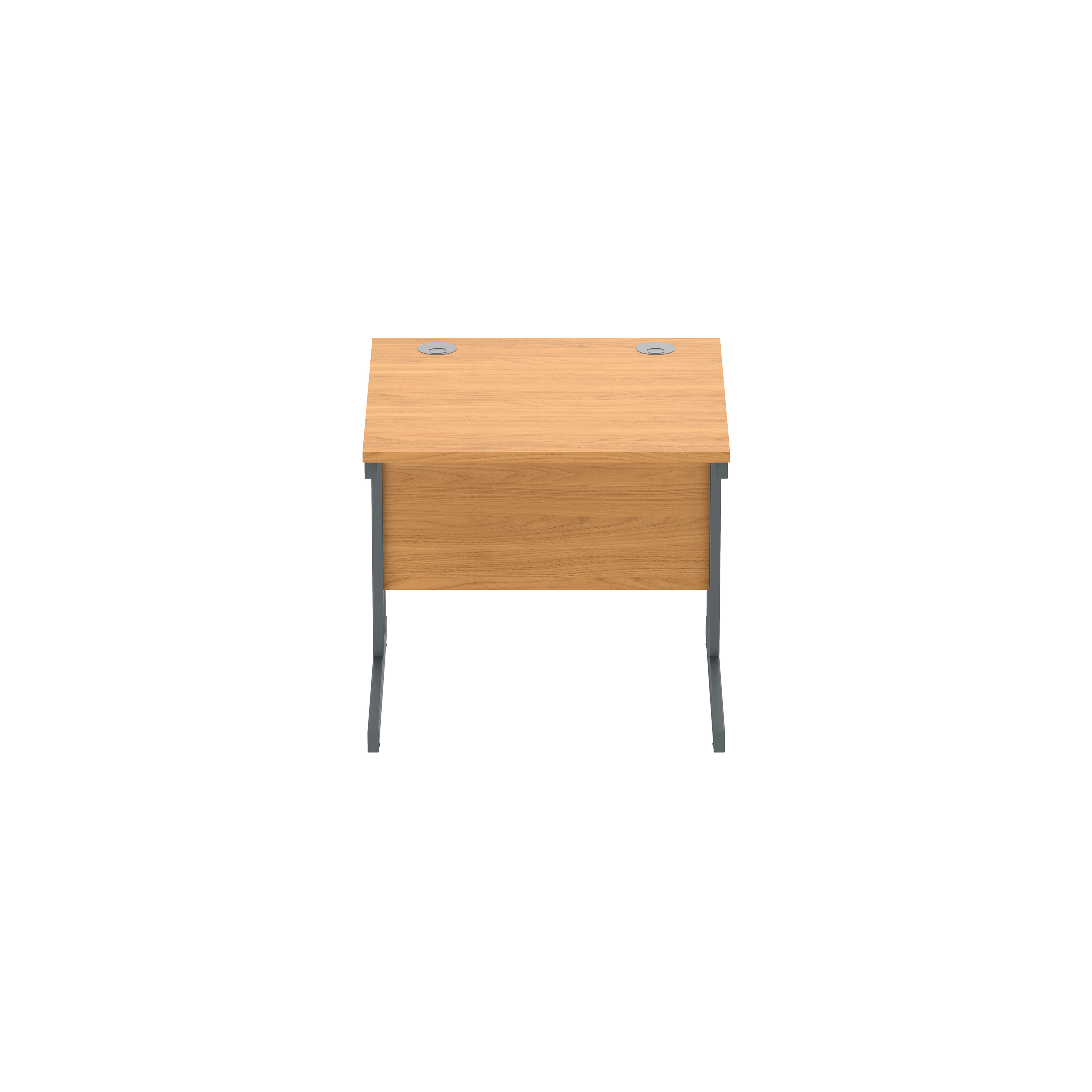 Office Rectangular Desk with Steel Double Upright Cantilever Frame (FSC) | 800X800 | Norwegian Beech/Graphite thumbnail 2