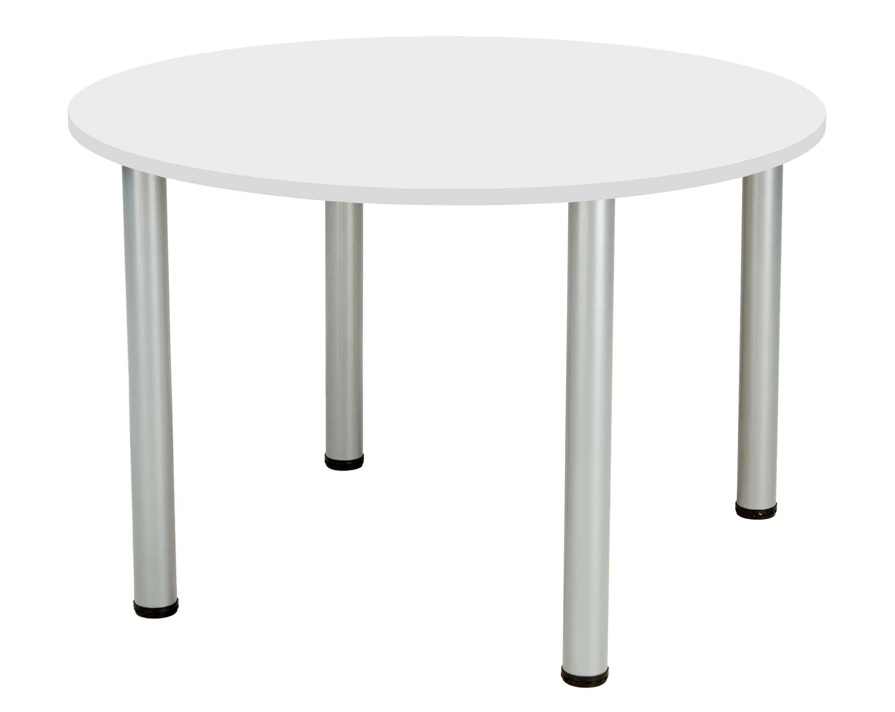 One Fraction Plus Circular Meeting Table (FSC) | 1000mm | White/Silver