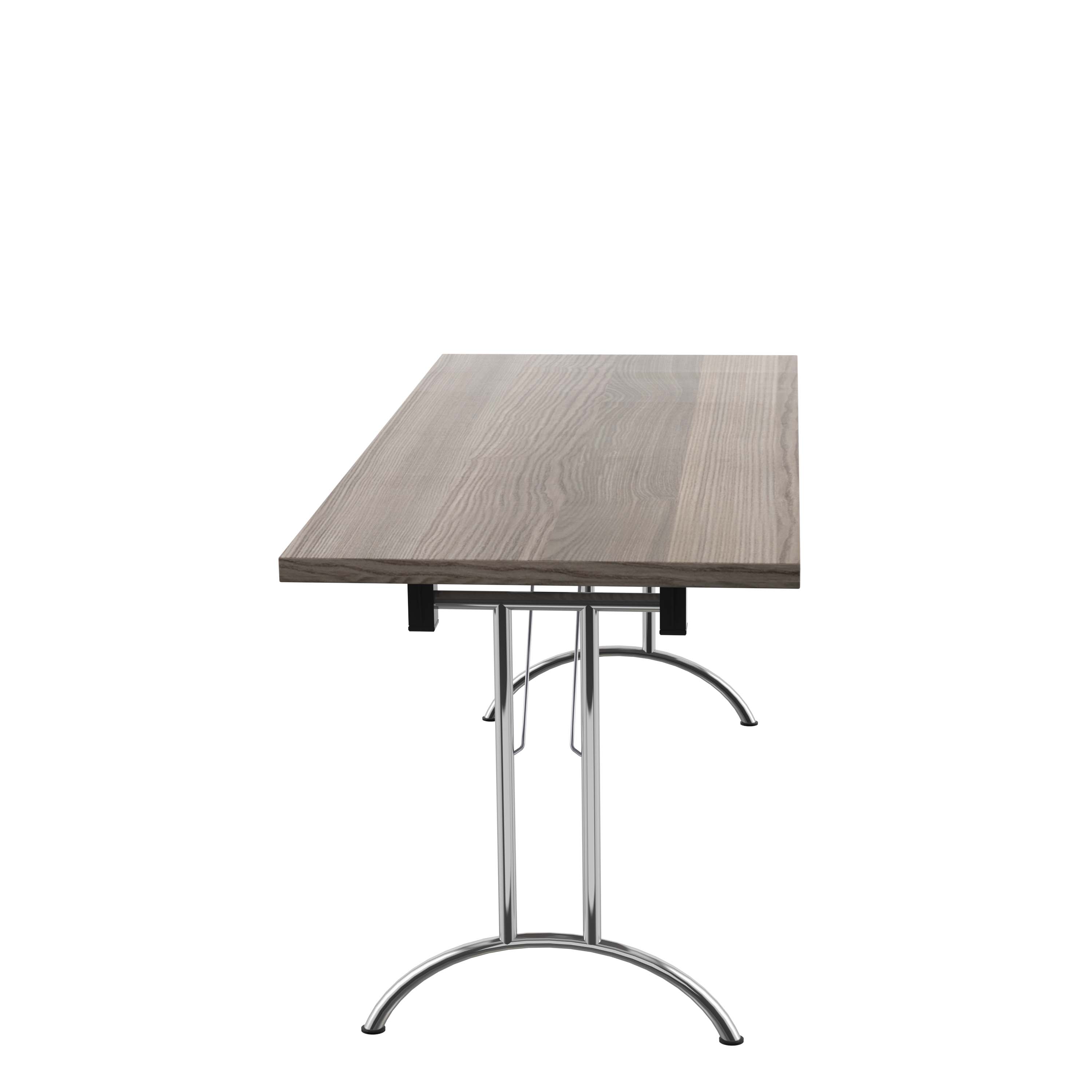 One Union Rectangular Folding Table (FSC) | 1600 X 700 | Grey Oak/Silver thumbnail 4