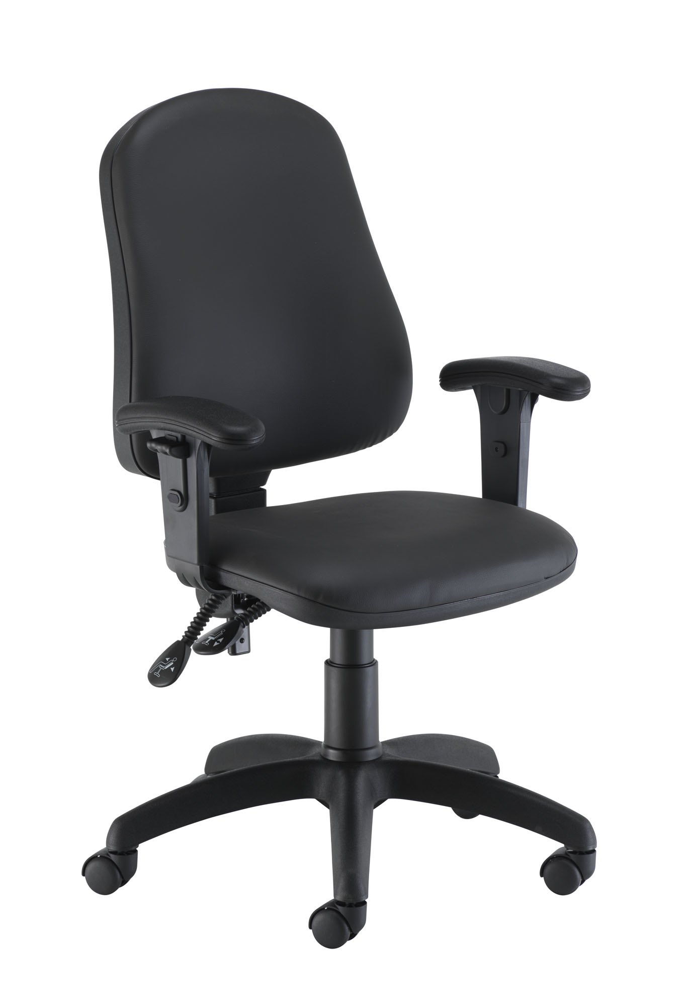 Calypso 2 High Back Operator Chair | Adjustable Arms | Black PU