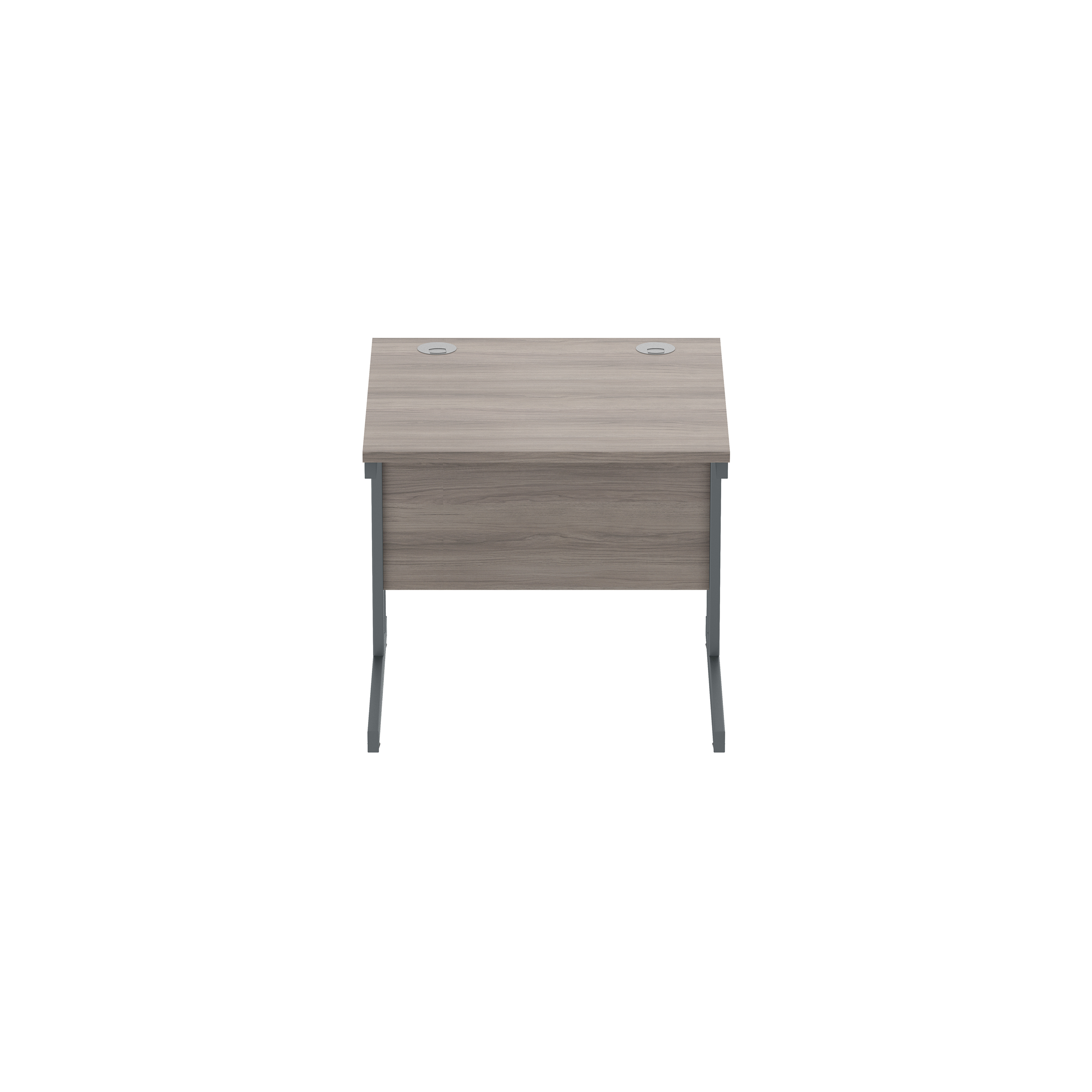Office Rectangular Desk with Steel Double Upright Cantilever Frame (FSC) | 800X800 | Alaskan Grey Oak/Graphite thumbnail 2