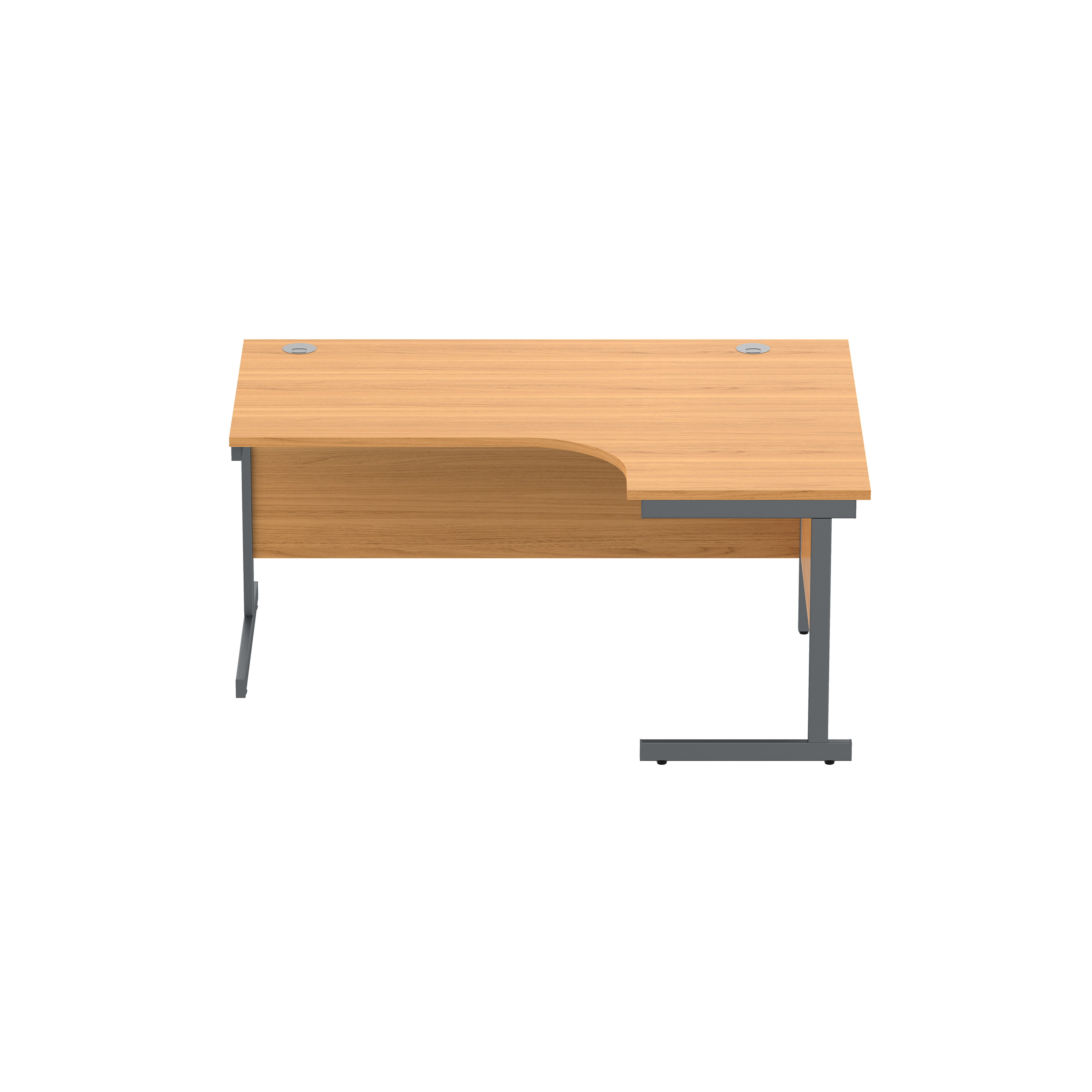 Office Right Hand Corner Desk with Steel Single Upright Cantilever Frame (FSC) | 1600X1200 | Norwegian Beech/Graphite thumbnail 3
