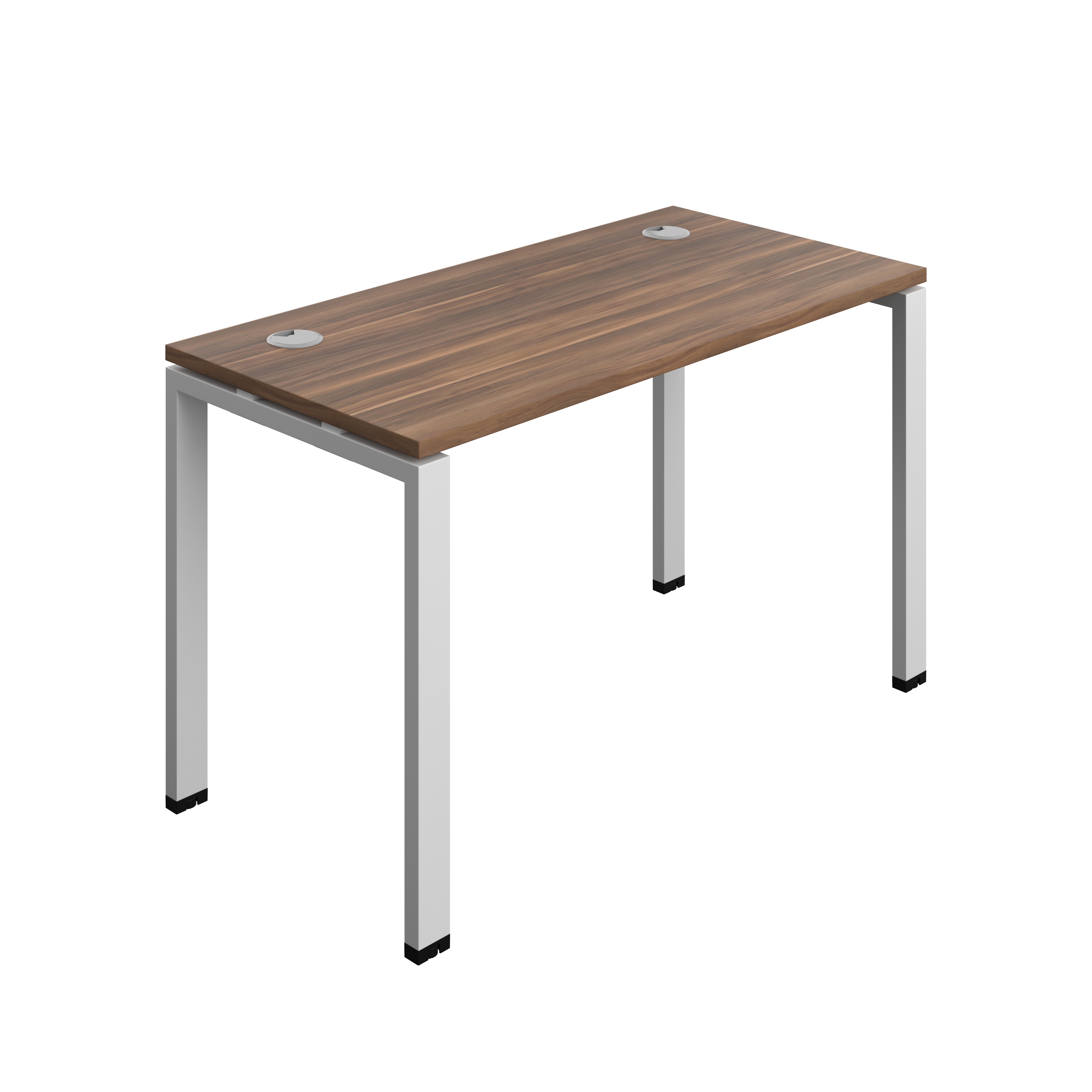 Synergy Bench with Cable Ports: 1 Person (FSC) : Goal Post Leg : 1200 | 600 | Dark Walnut/Silver