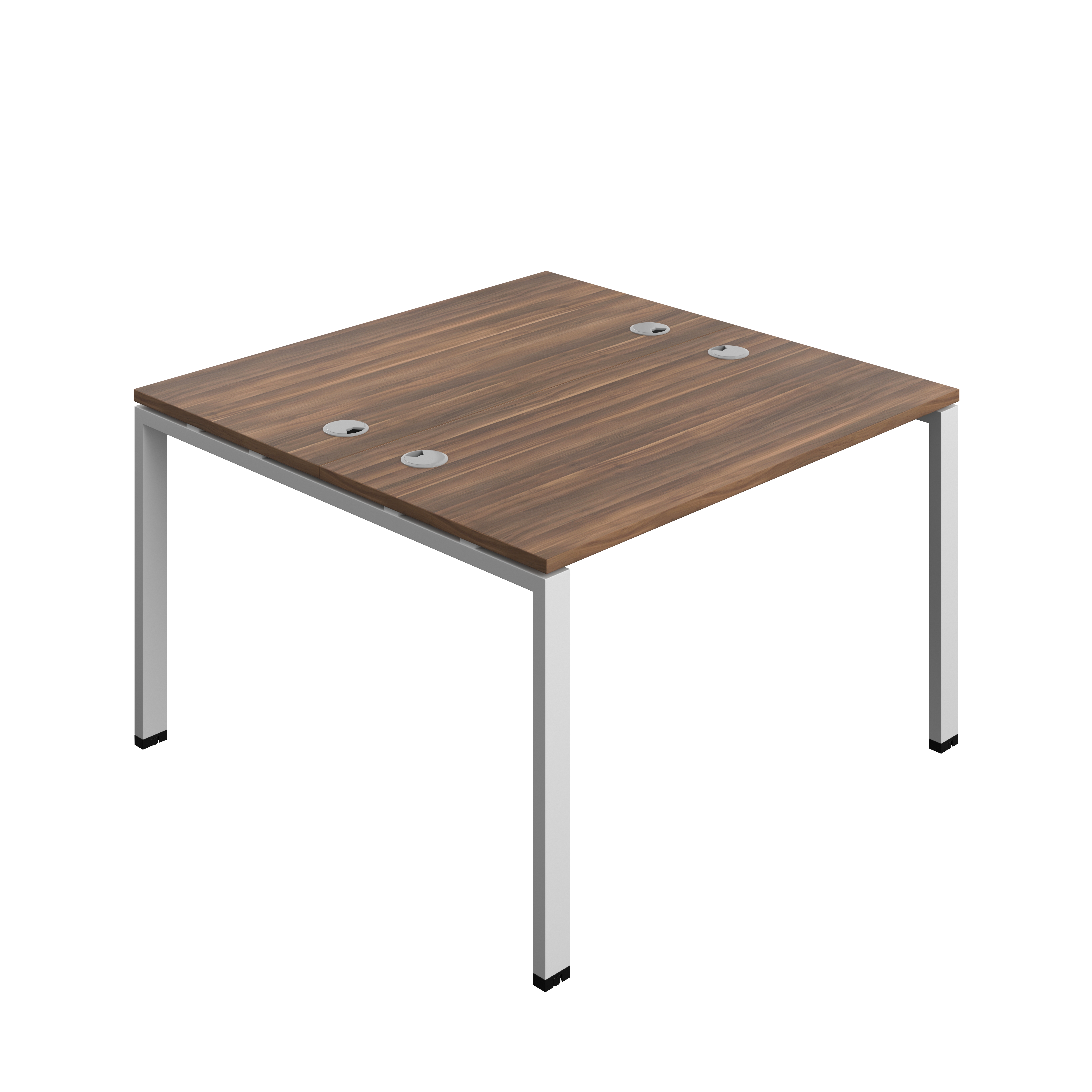 Synergy Bench with Cable Ports: 2 Person (FSC) : Goal Post Leg : 1200 | 600 | Dark Walnut/Silver