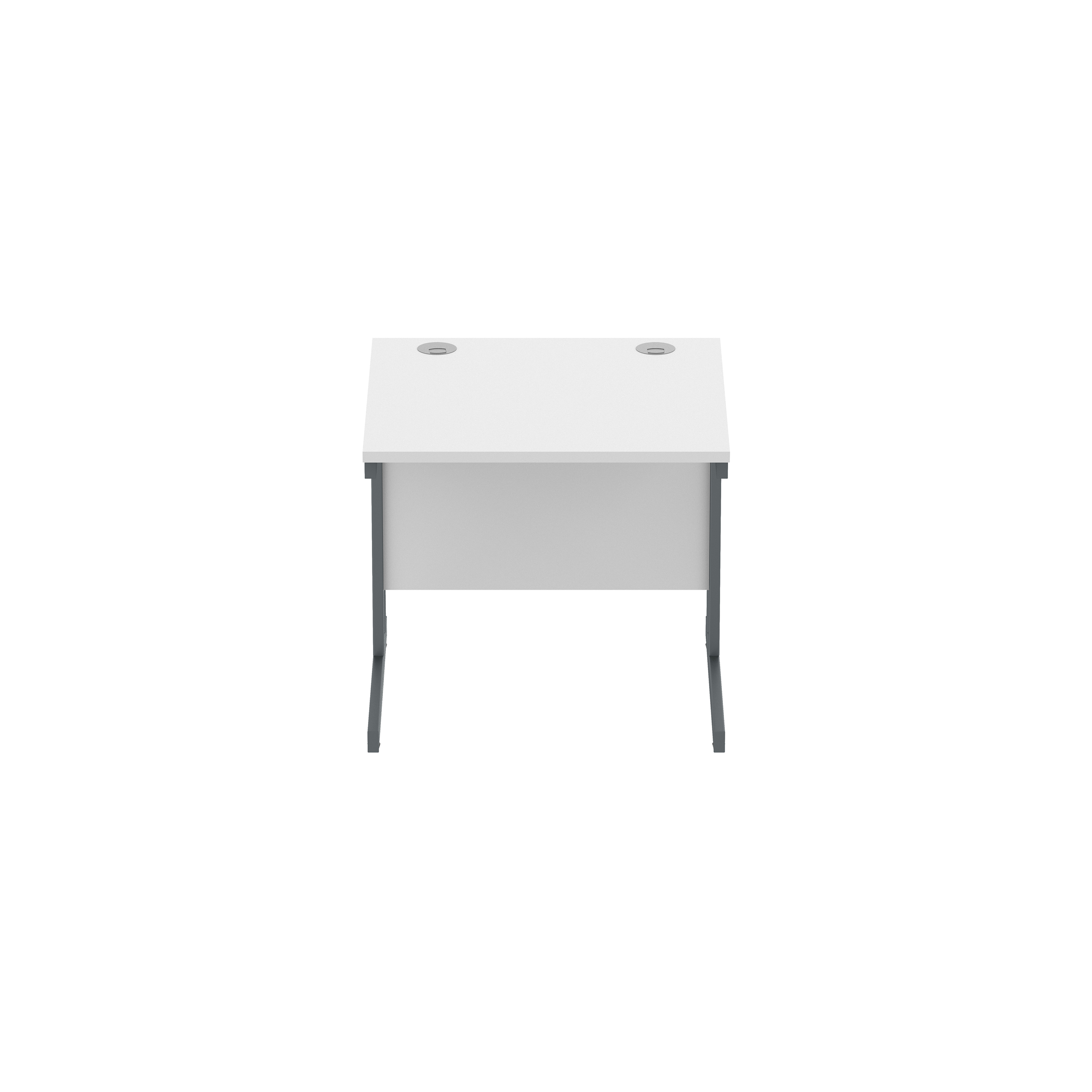 Office Rectangular Desk with Steel Double Upright Cantilever Frame (FSC) | 800X800 | Arctic White/Graphite thumbnail 2