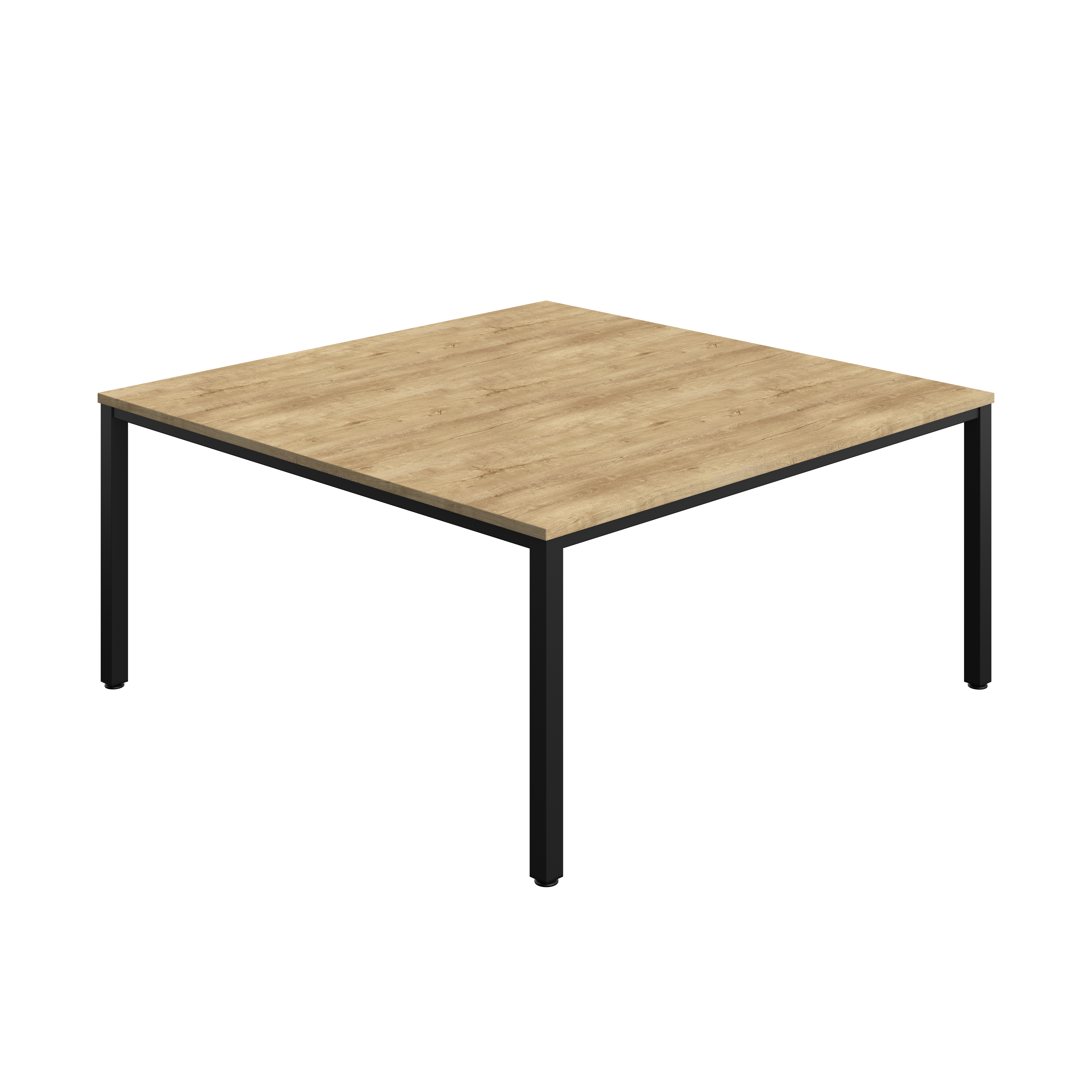 Fraction Infinity Square Meeting Table (FSC) | 1600 X 1600 | Natural Nebraska Oak/Black