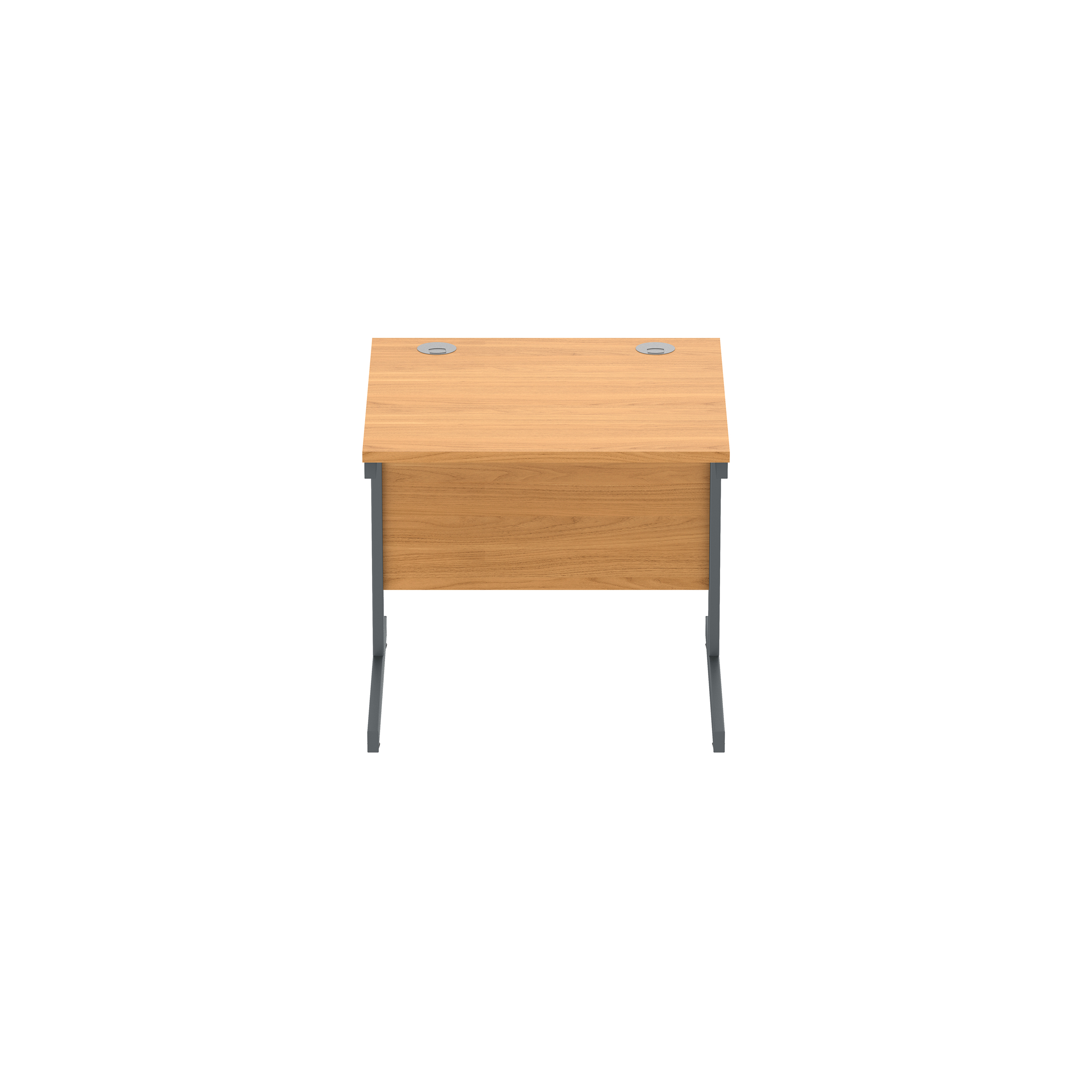 Office Rectangular Desk with Steel Single Upright Cantilever Frame (FSC) | 800X800 | Norwegian Beech/Graphite thumbnail 2