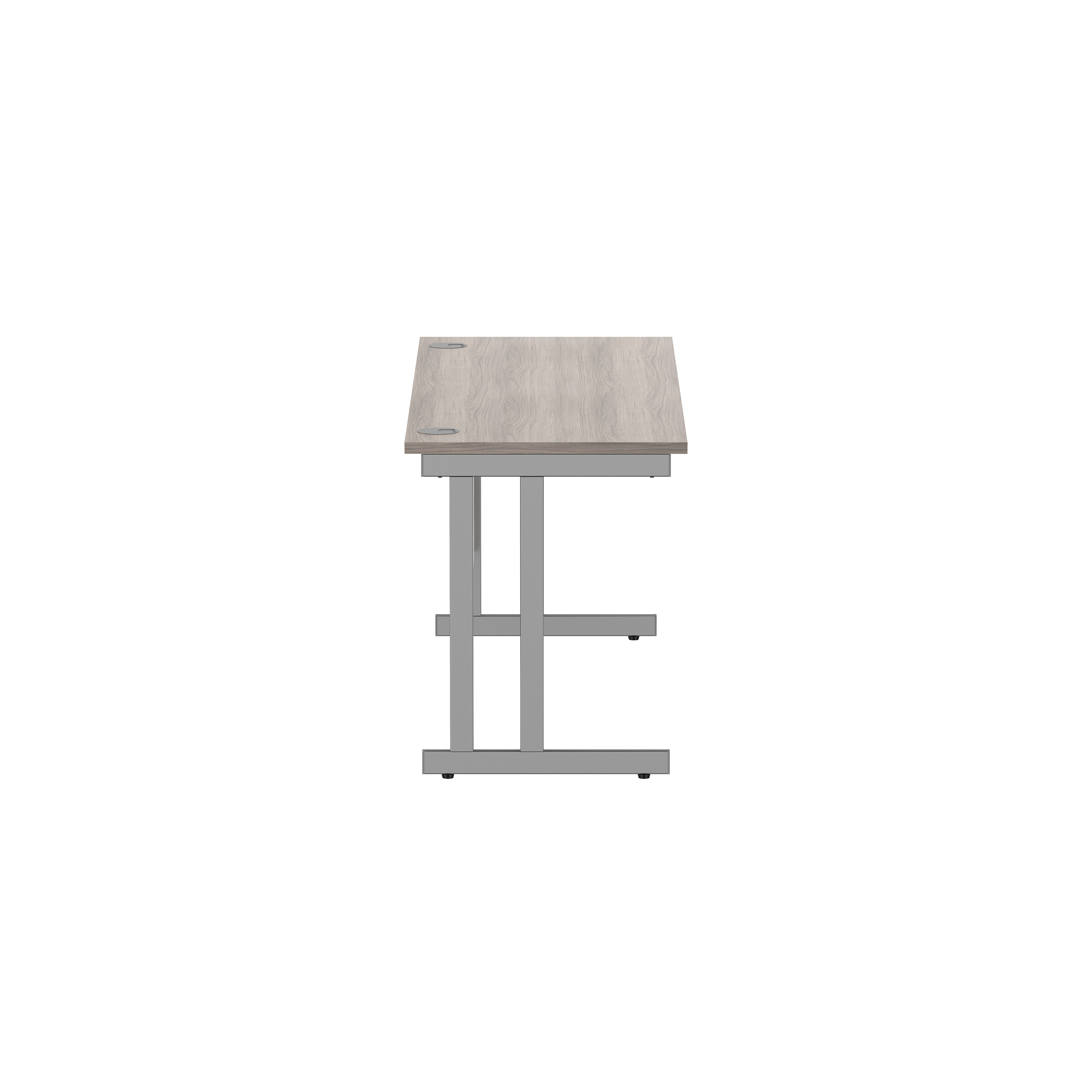 Office Rectangular Desk with Steel Double Upright Cantilever Frame (FSC) | 1600X600 | Alaskan Grey Oak/Graphite thumbnail 4