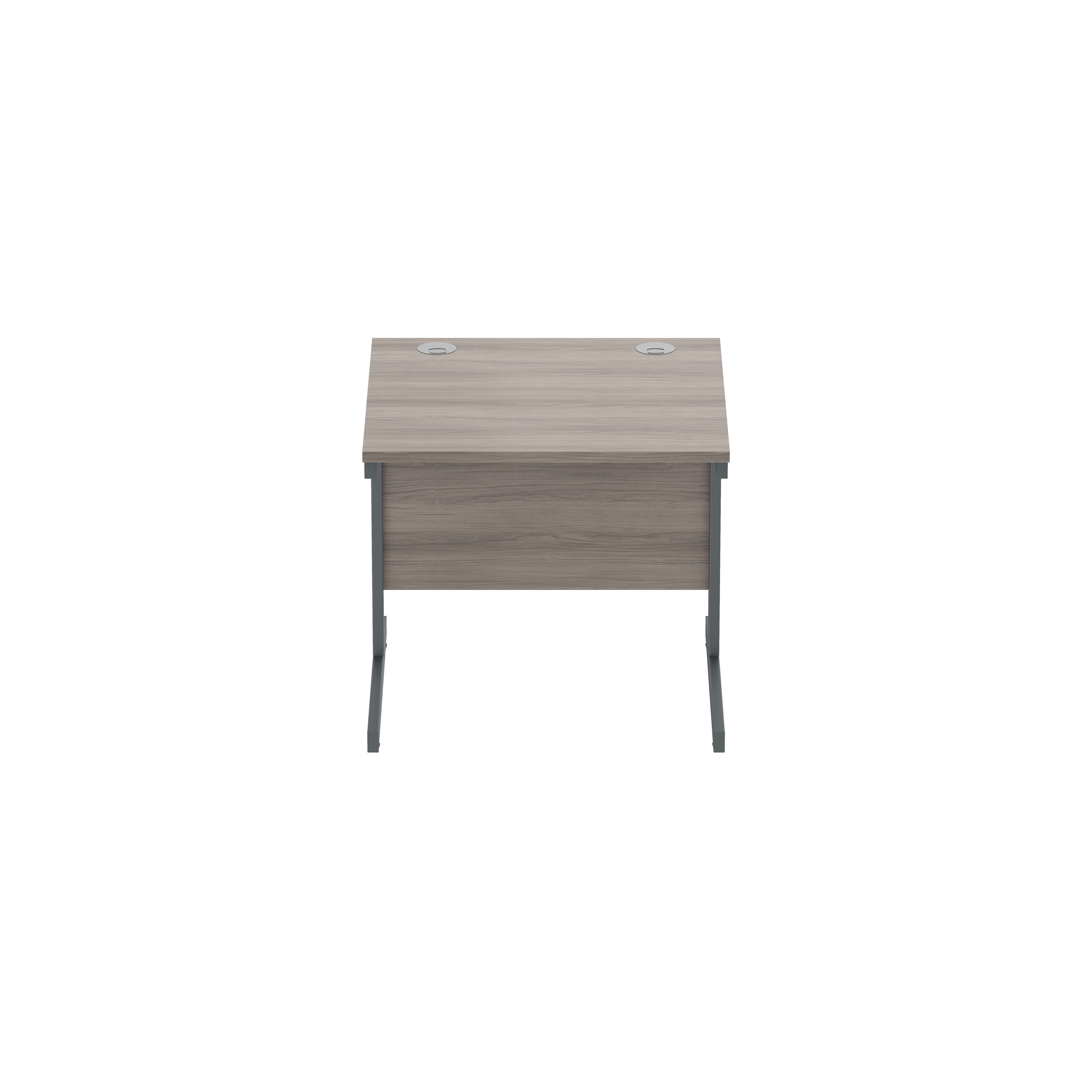 Office Rectangular Desk with Steel Single Upright Cantilever Frame (FSC) | 800X800 | Alaskan Grey Oak/Graphite thumbnail 2