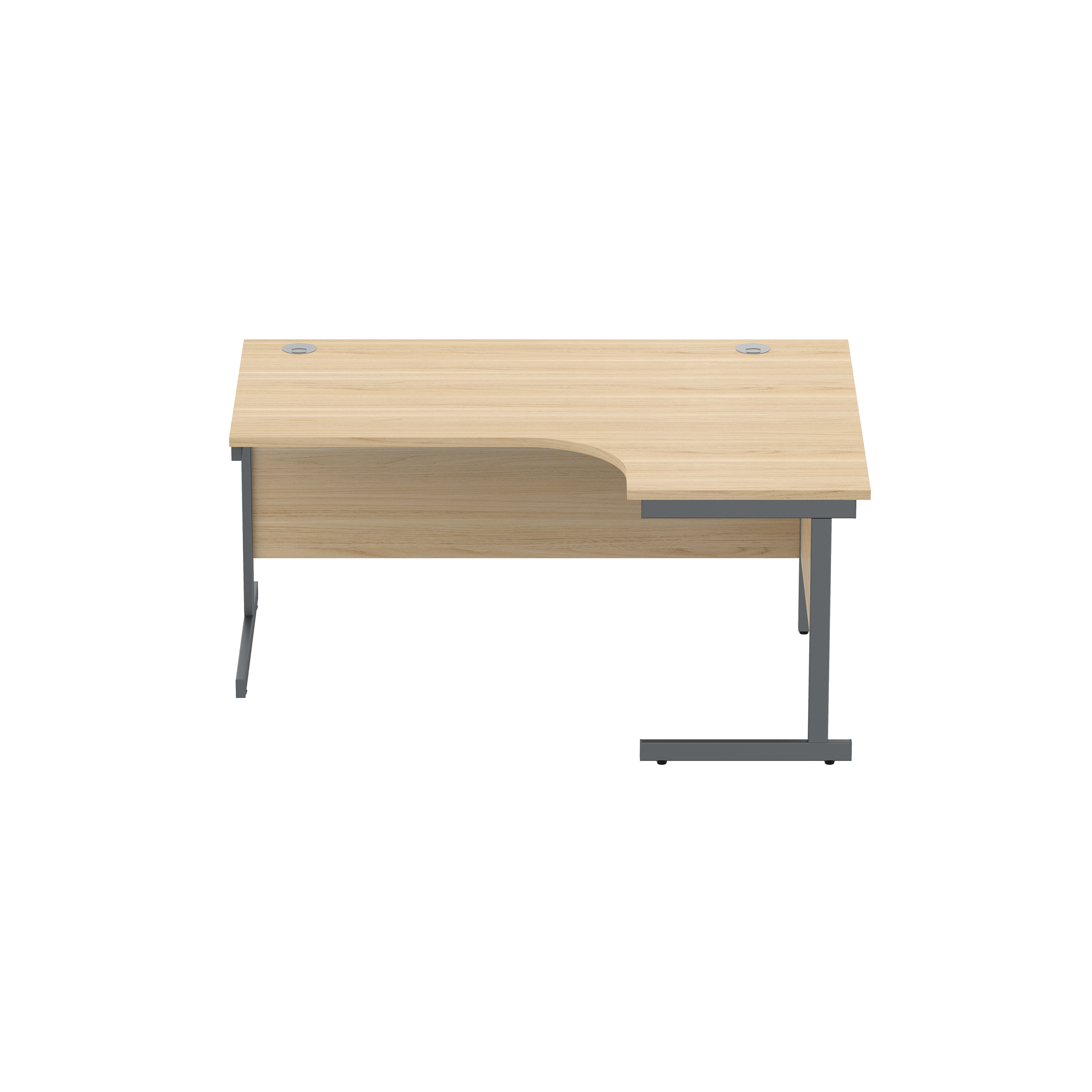 Office Right Hand Corner Desk with Steel Single Upright Cantilever Frame (FSC) | 1600X1200 | Canadian Oak/Graphite thumbnail 3