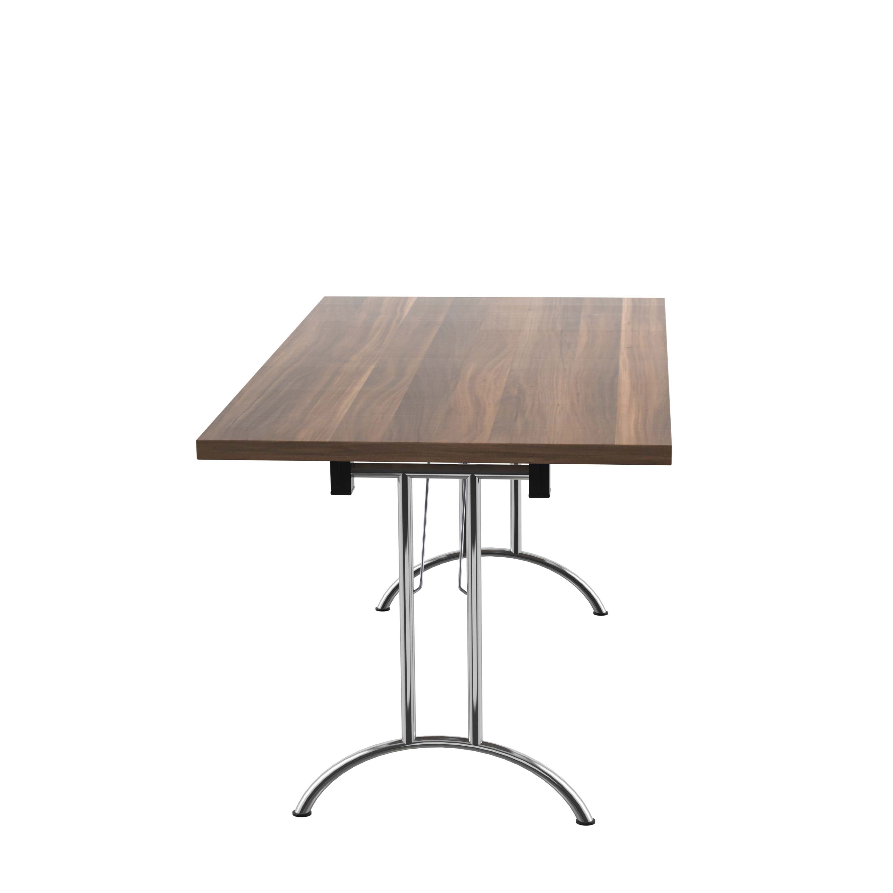 One Union Rectangular Folding Table (FSC) | 1400 X 800 | Dark Walnut/Silver thumbnail 3
