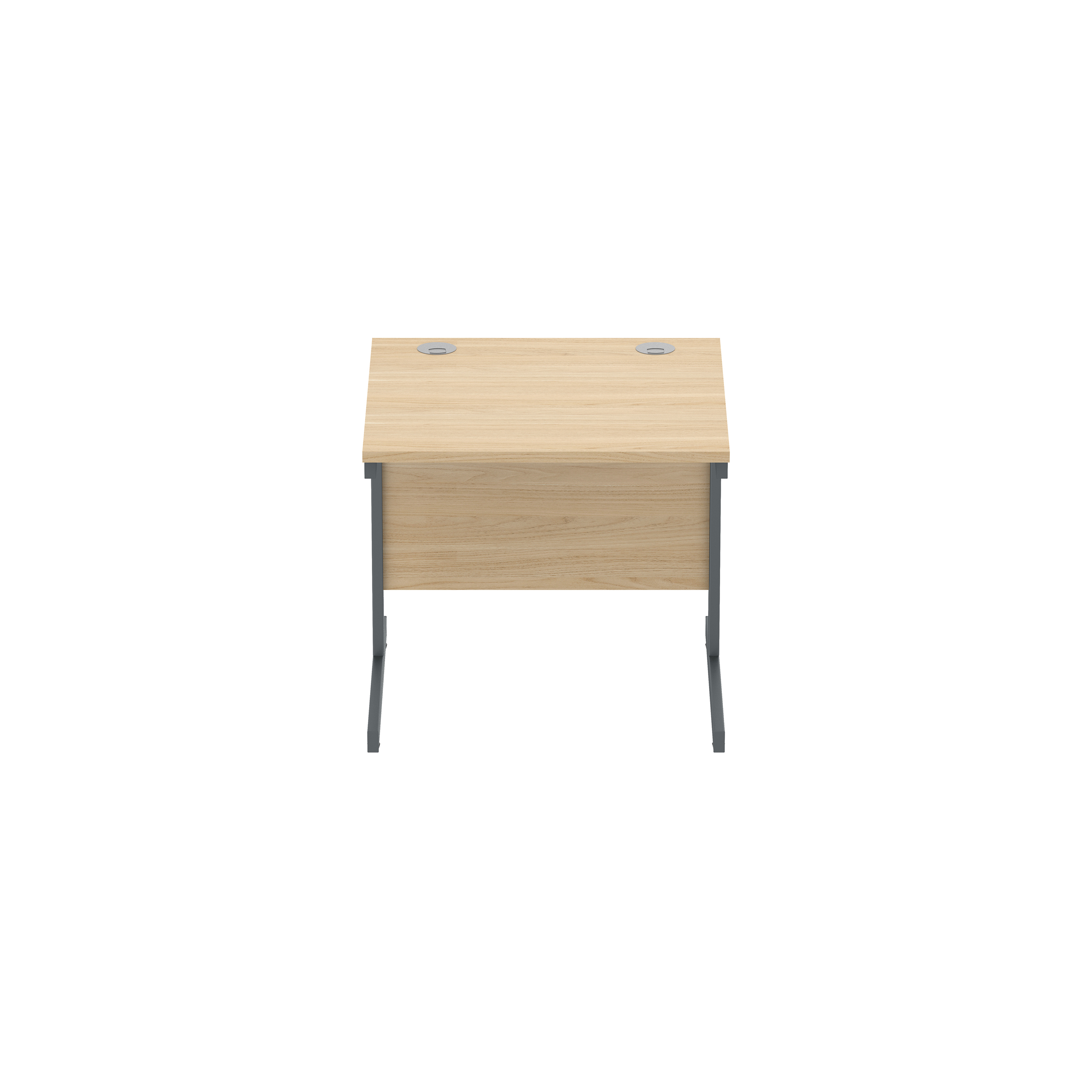Office Rectangular Desk with Steel Single Upright Cantilever Frame (FSC) | 800X800 | Canadian Oak/Graphite thumbnail 2