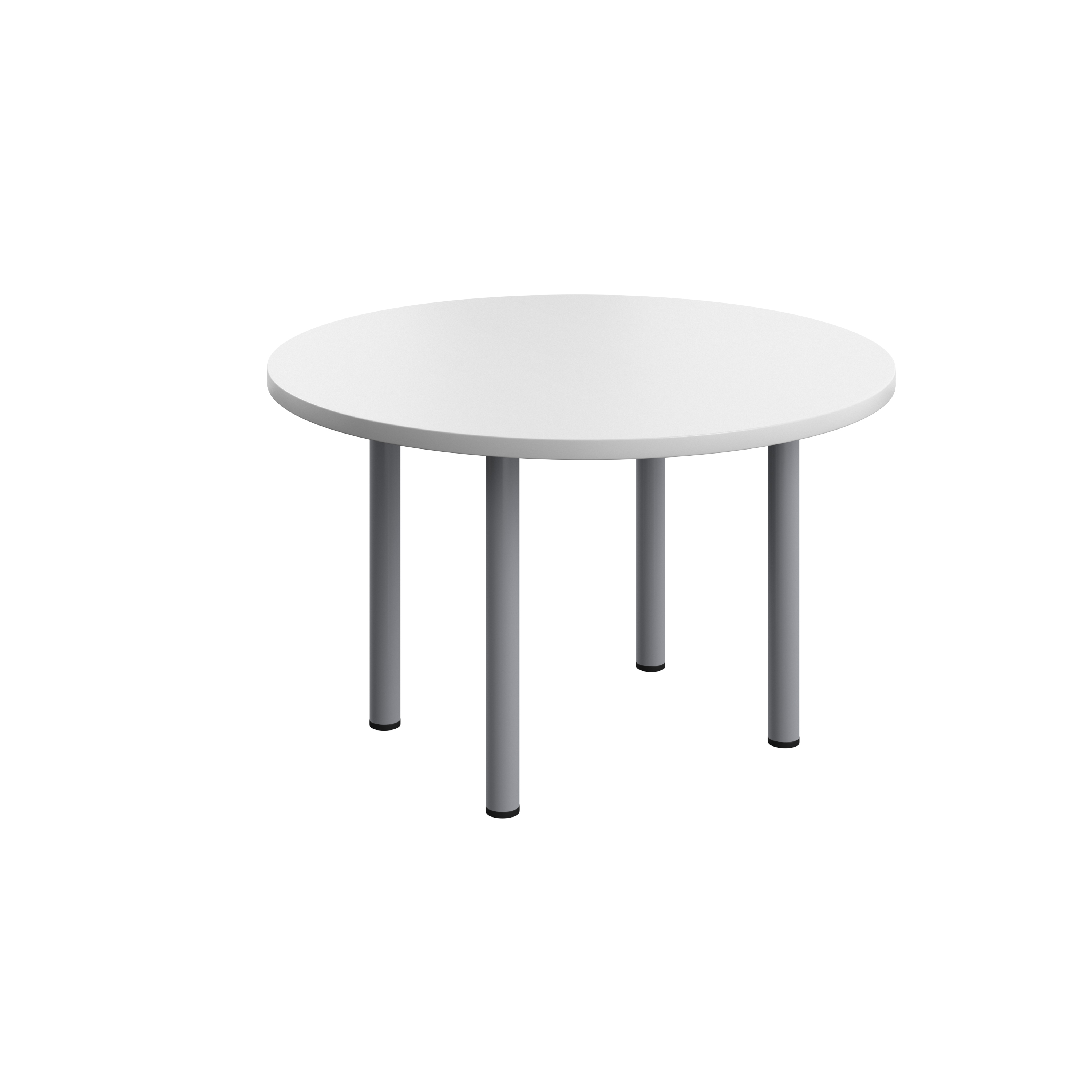 One+Fraction+Plus+Circular+Meeting+Table+%28FSC%29+1200mm+White%2FSilver