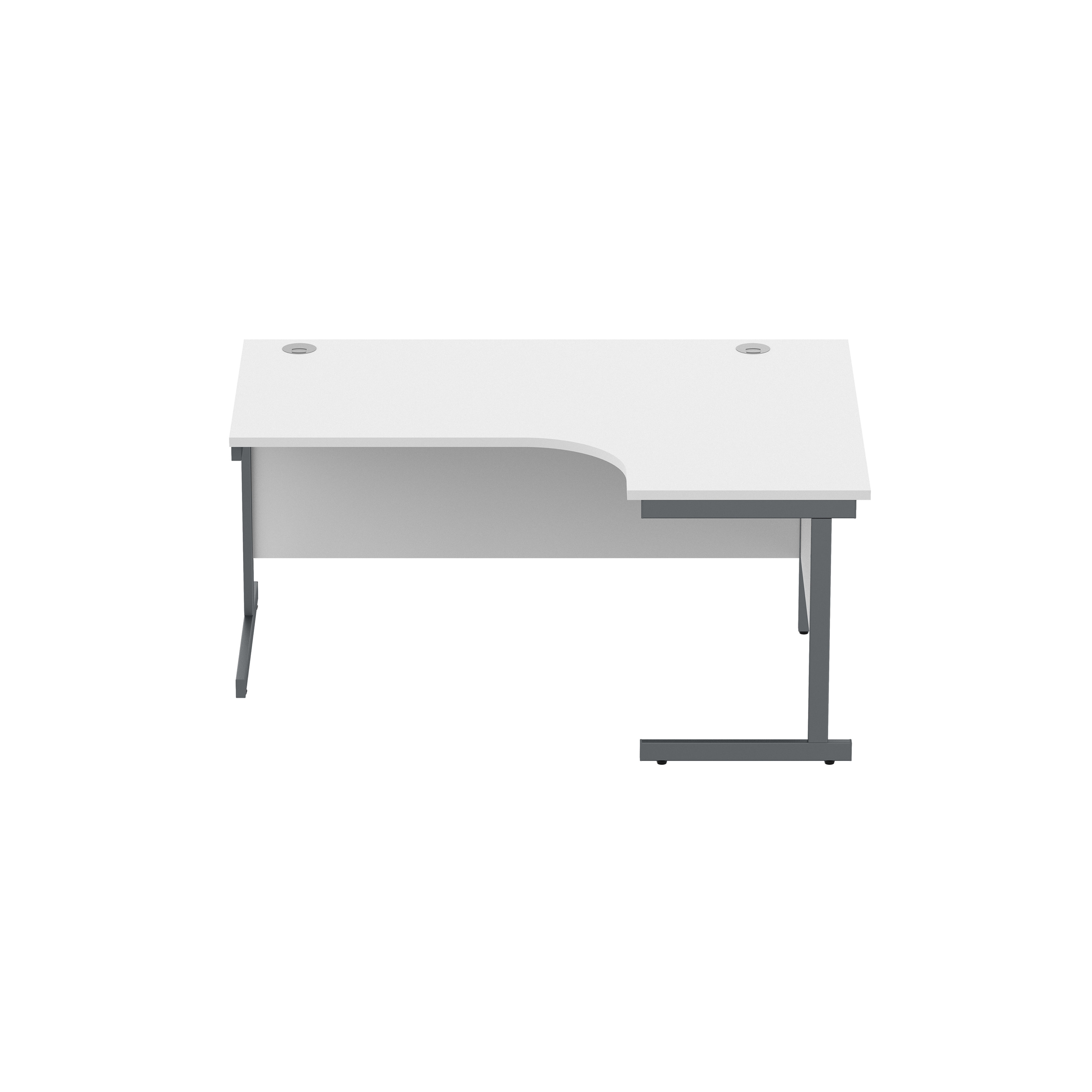 Office Right Hand Corner Desk with Steel Single Upright Cantilever Frame (FSC) | 1600X1200 | Arctic White/Graphite thumbnail 3