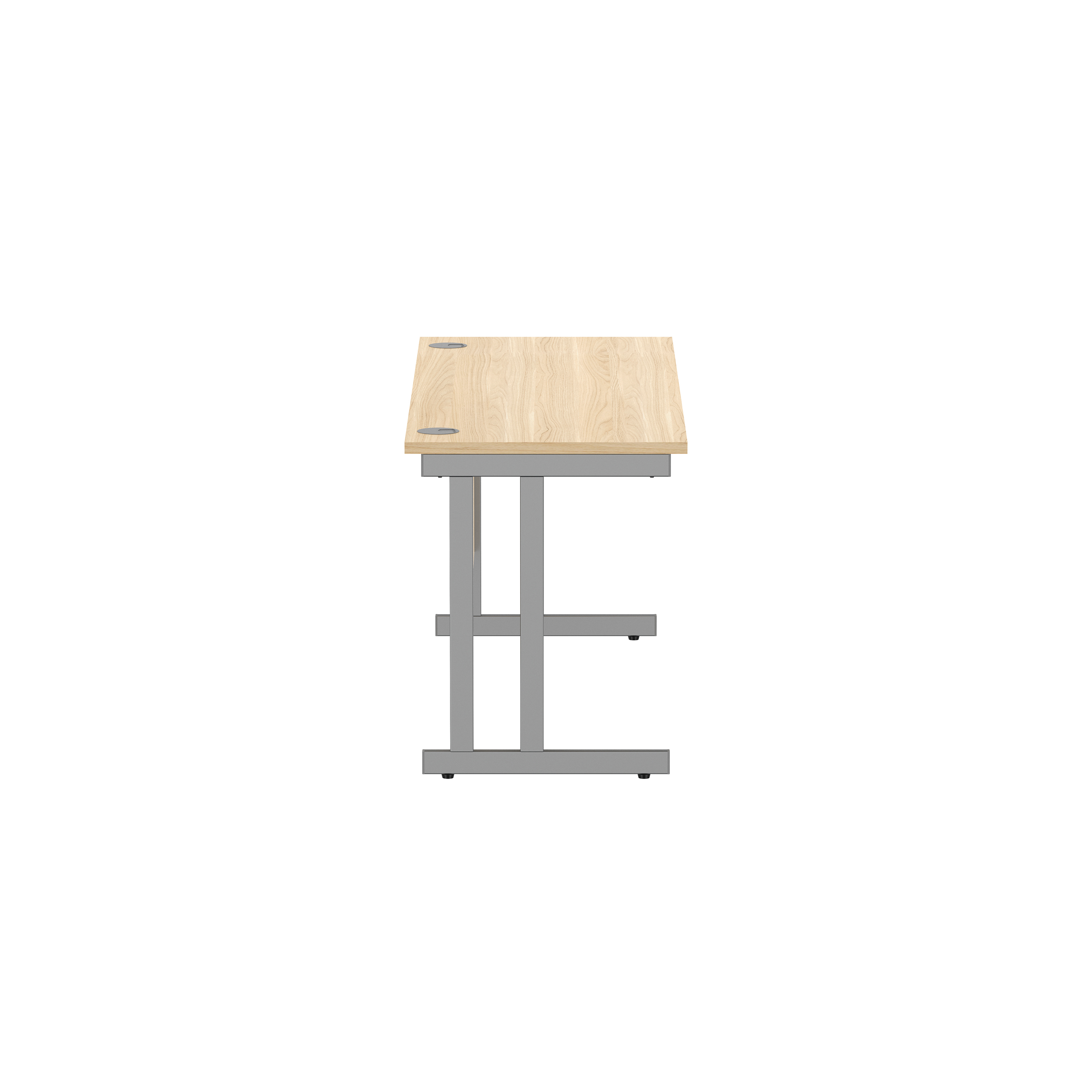 Office Rectangular Desk with Steel Double Upright Cantilever Frame (FSC) | 1600X600 | Canadian Oak/Graphite thumbnail 4
