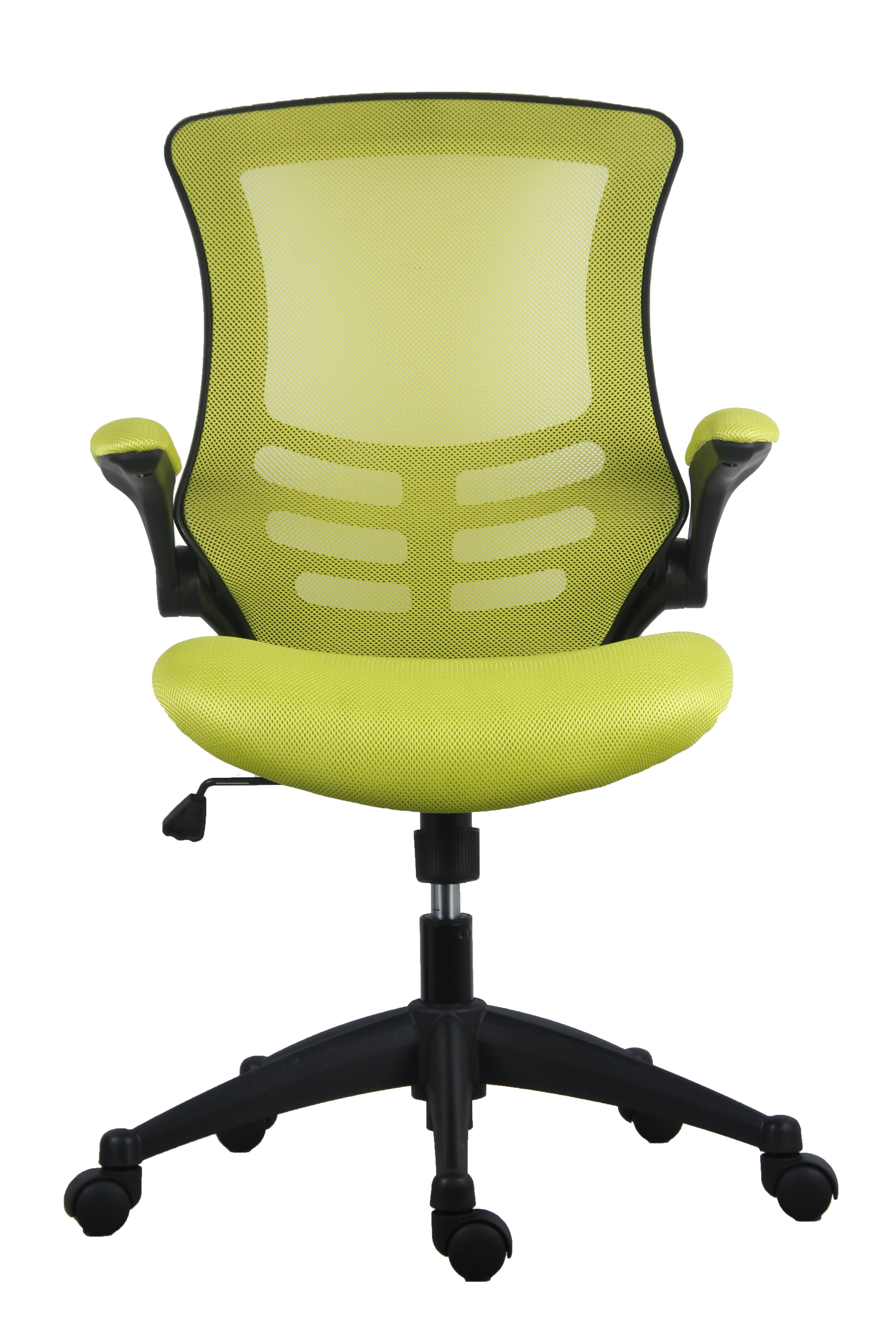 Marlos Mesh Back Office Chair with Folding Arms | Green thumbnail 2