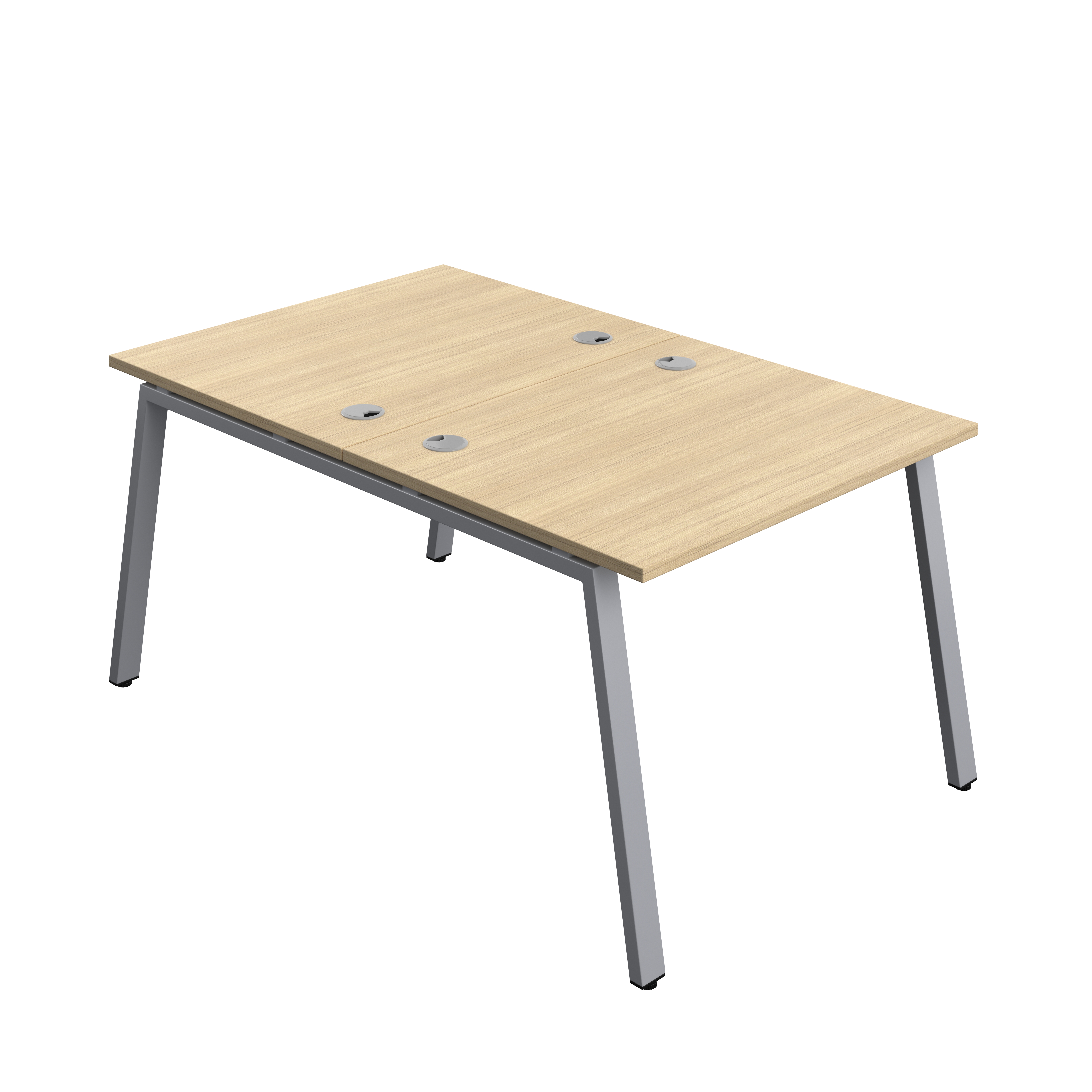 Synergy Bench with Cable Ports: 2 Person (FSC) : A-Frame Leg : 1000 | 800 | Nova Oak/Silver