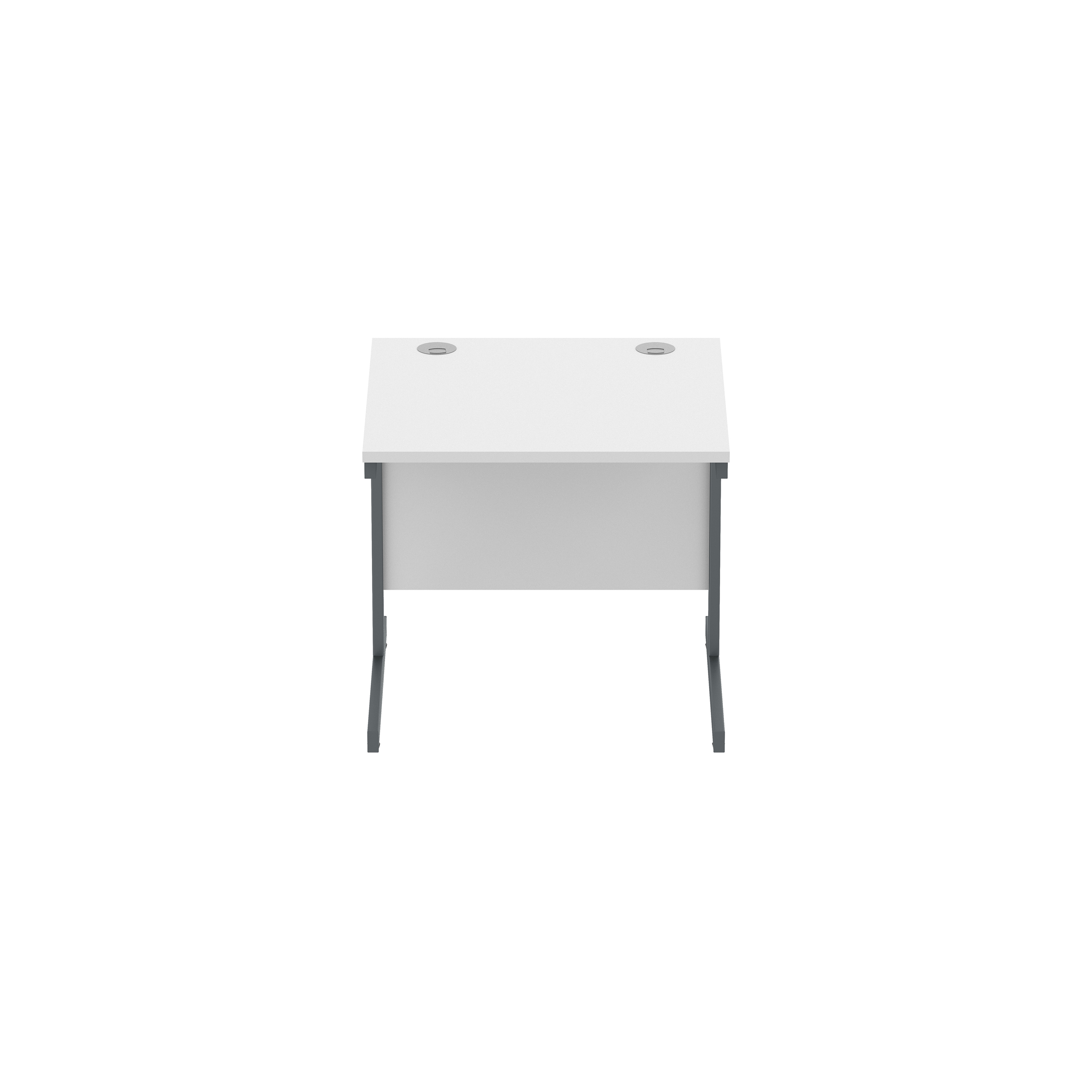 Office Rectangular Desk with Steel Single Upright Cantilever Frame (FSC) | 800X800 | Arctic White/Graphite thumbnail 2