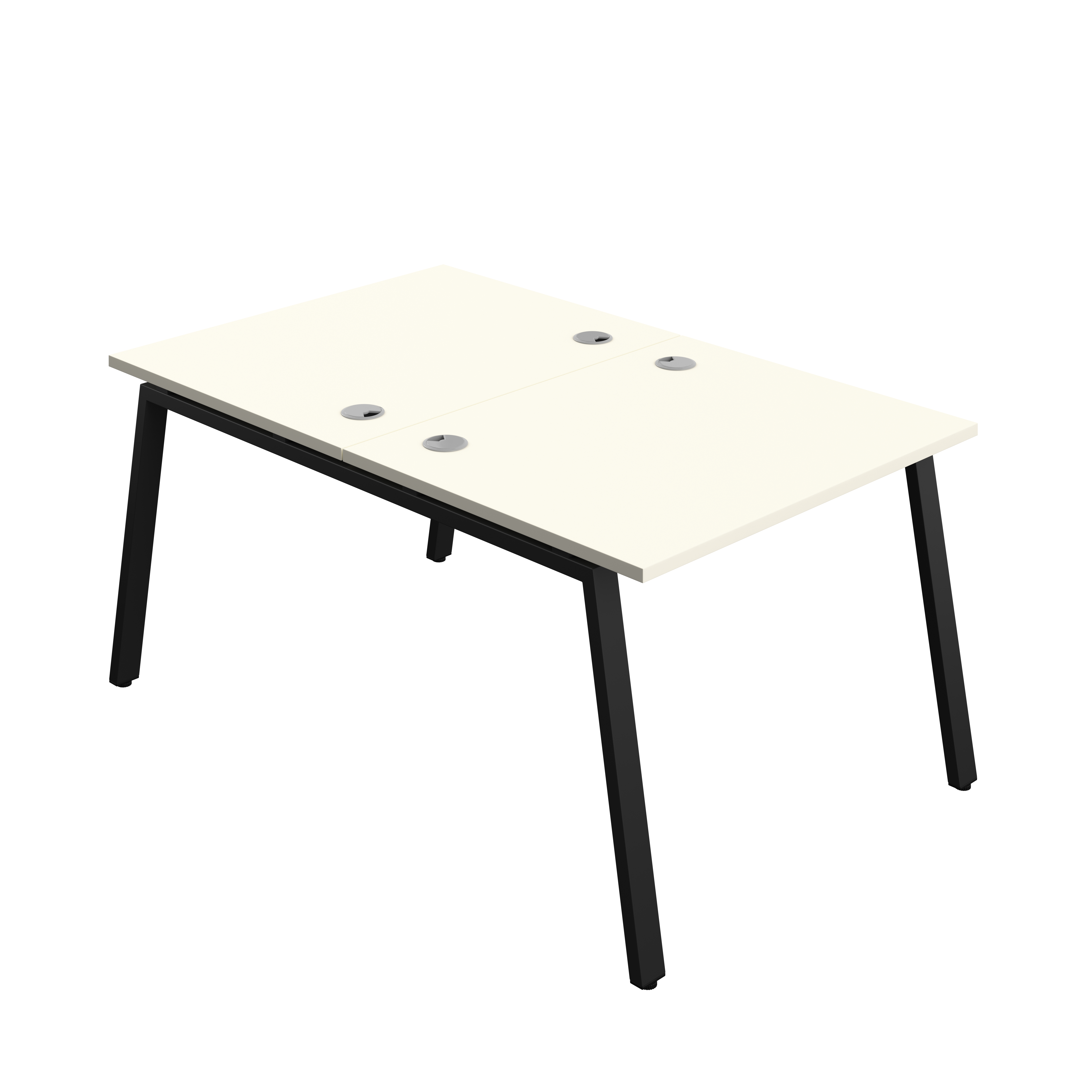 Synergy Bench with Cable Ports: 2 Person (FSC) : A-Frame Leg : 1000 | 800 | White/Black