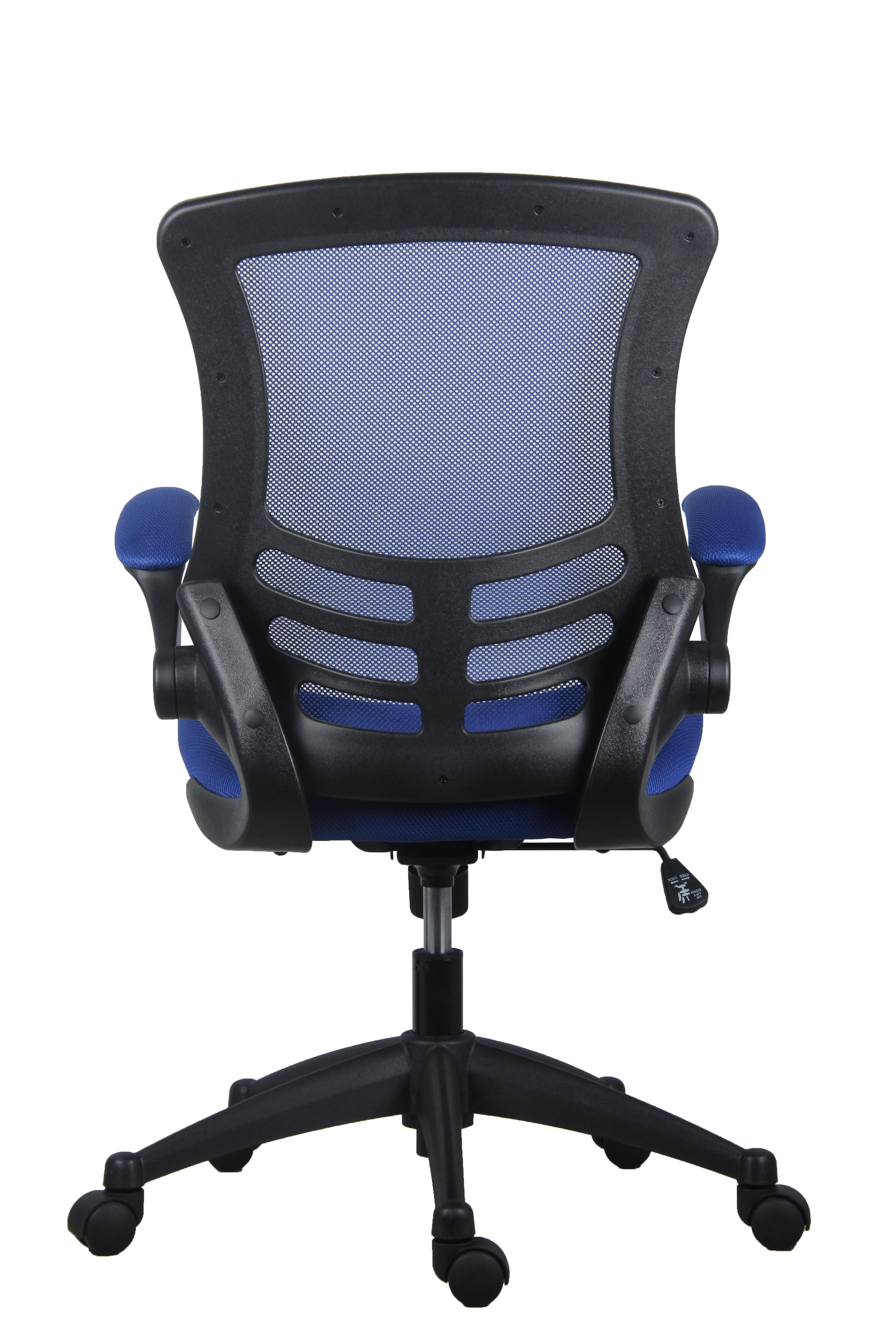 Marlos Mesh Back Office Chair with Folding Arms | Blue thumbnail 5