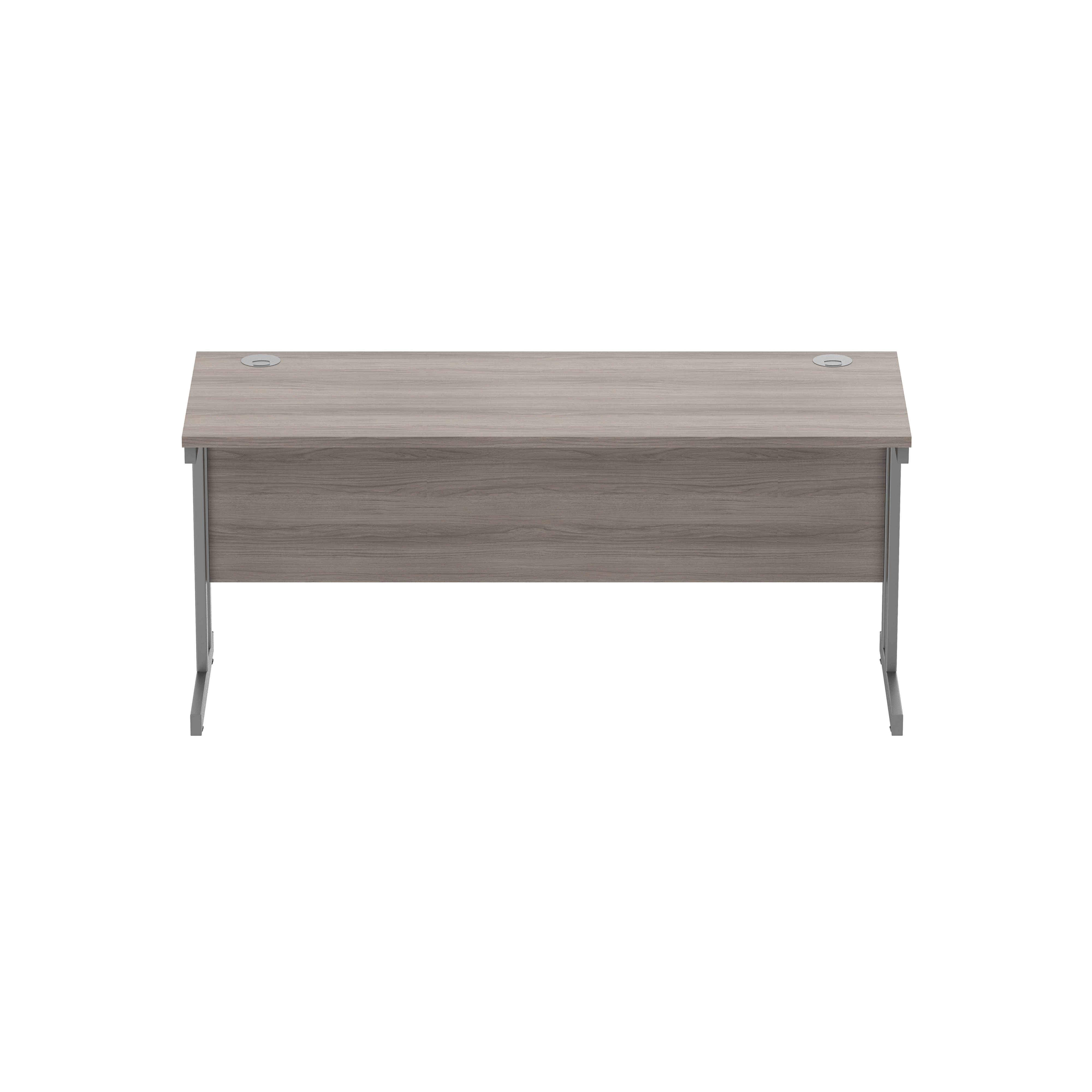Office Rectangular Desk with Steel Double Upright Cantilever Frame (FSC) | 1600X600 | Alaskan Grey Oak/Graphite thumbnail 3