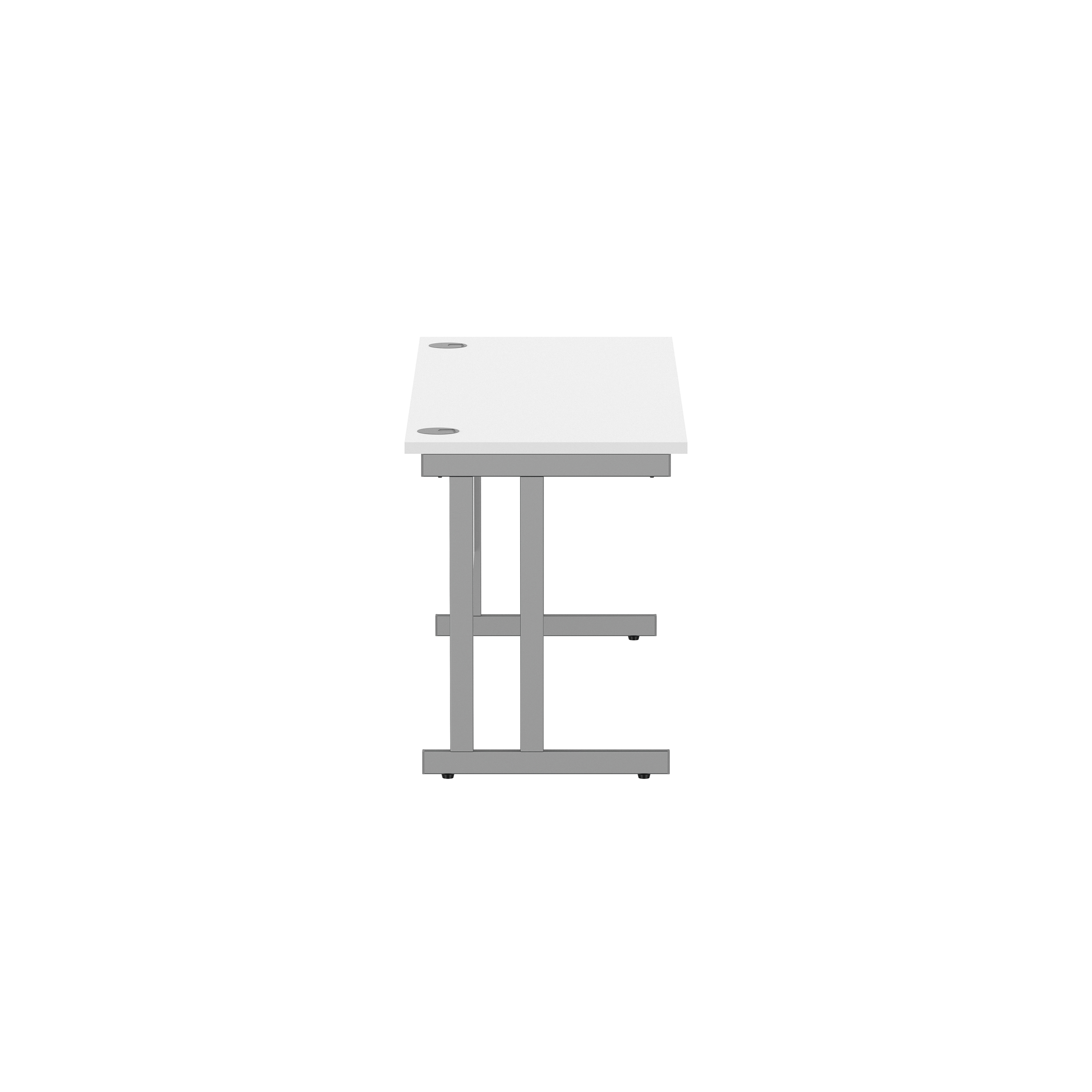 Office Rectangular Desk with Steel Double Upright Cantilever Frame (FSC) | 1600X600 | Arctic White/Graphite thumbnail 4