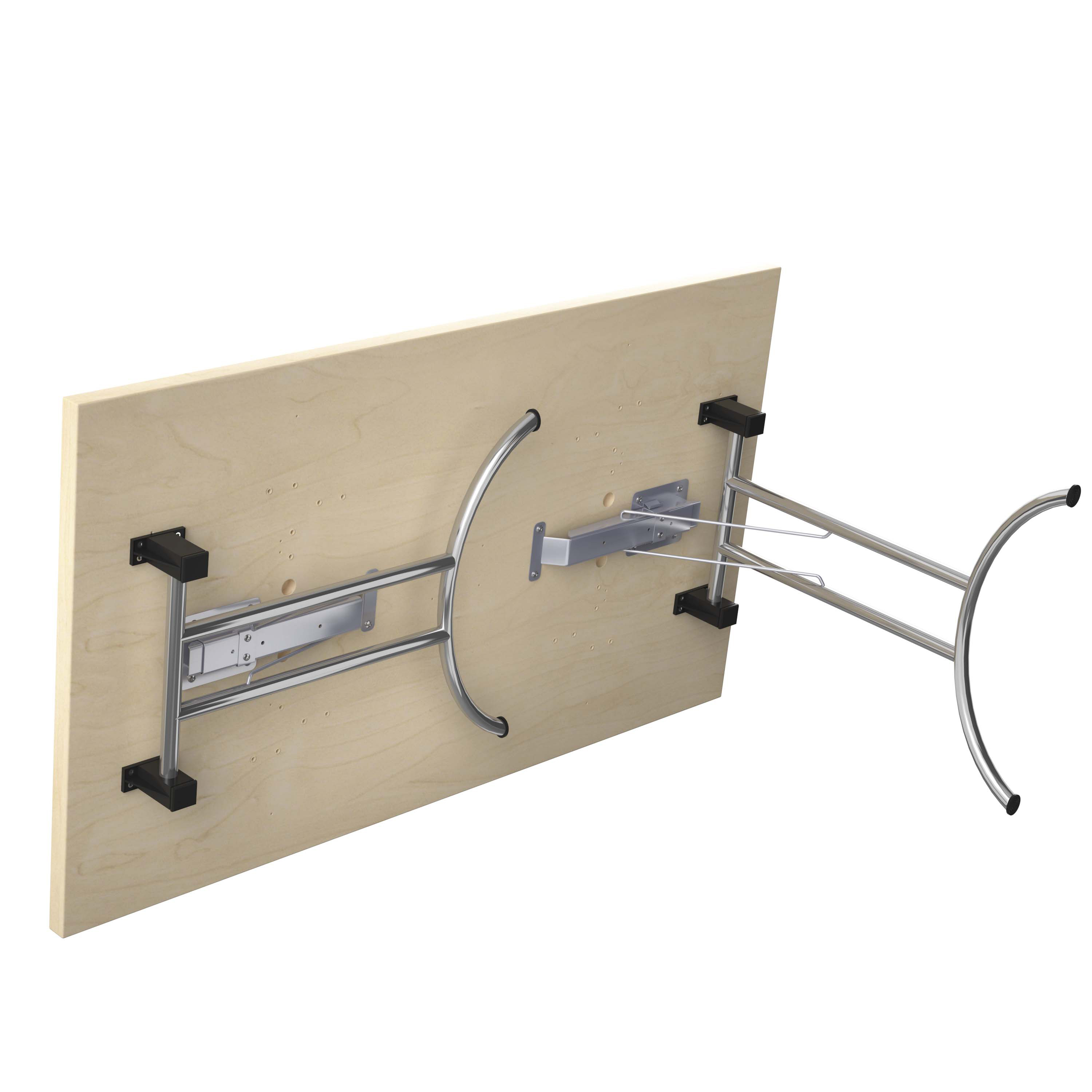 One Union Rectangular Folding Table (FSC) | 1400 X 800 | Maple/Silver thumbnail 4