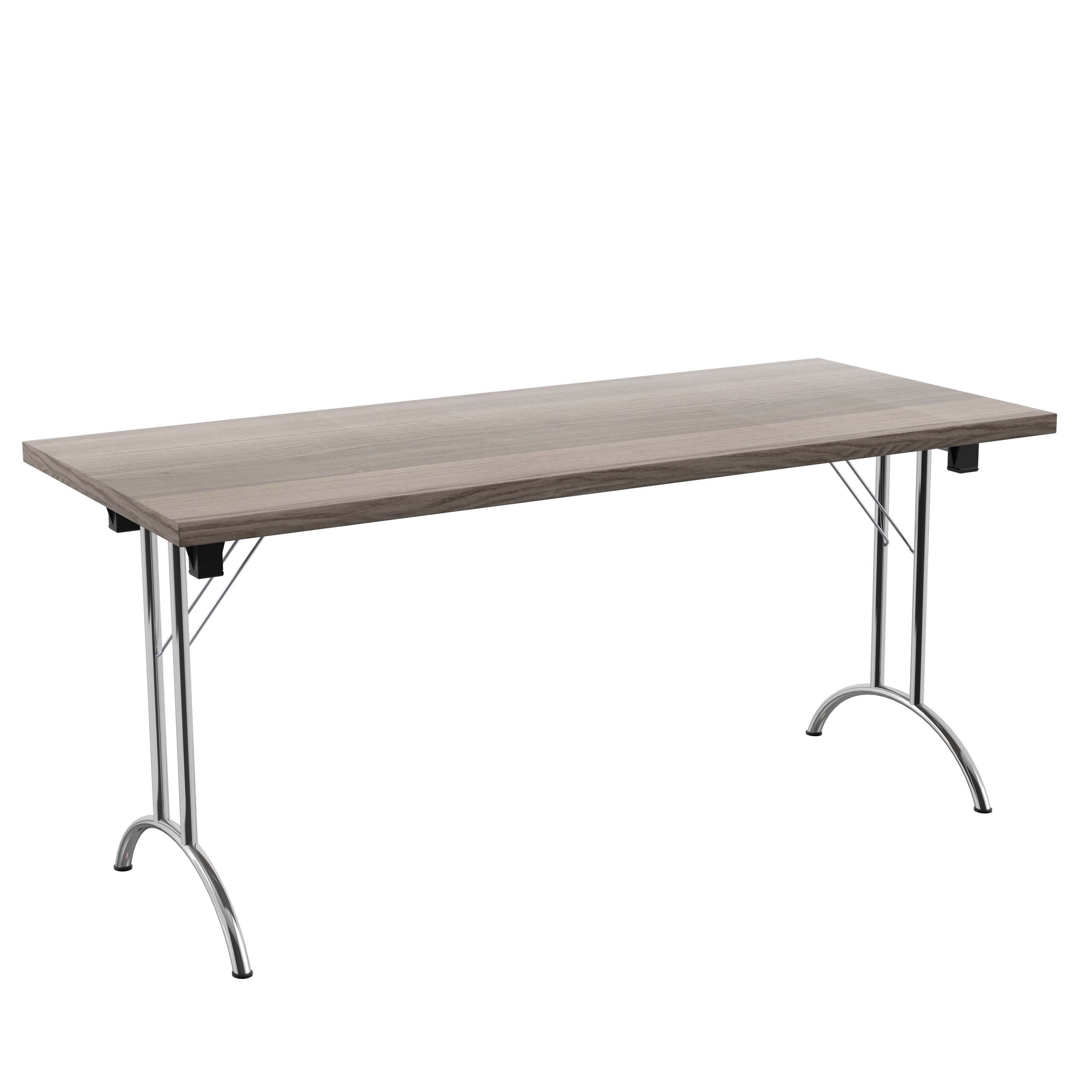One Union Rectangular Folding Table (FSC) | 1600 X 700 | Grey Oak/Silver thumbnail 2