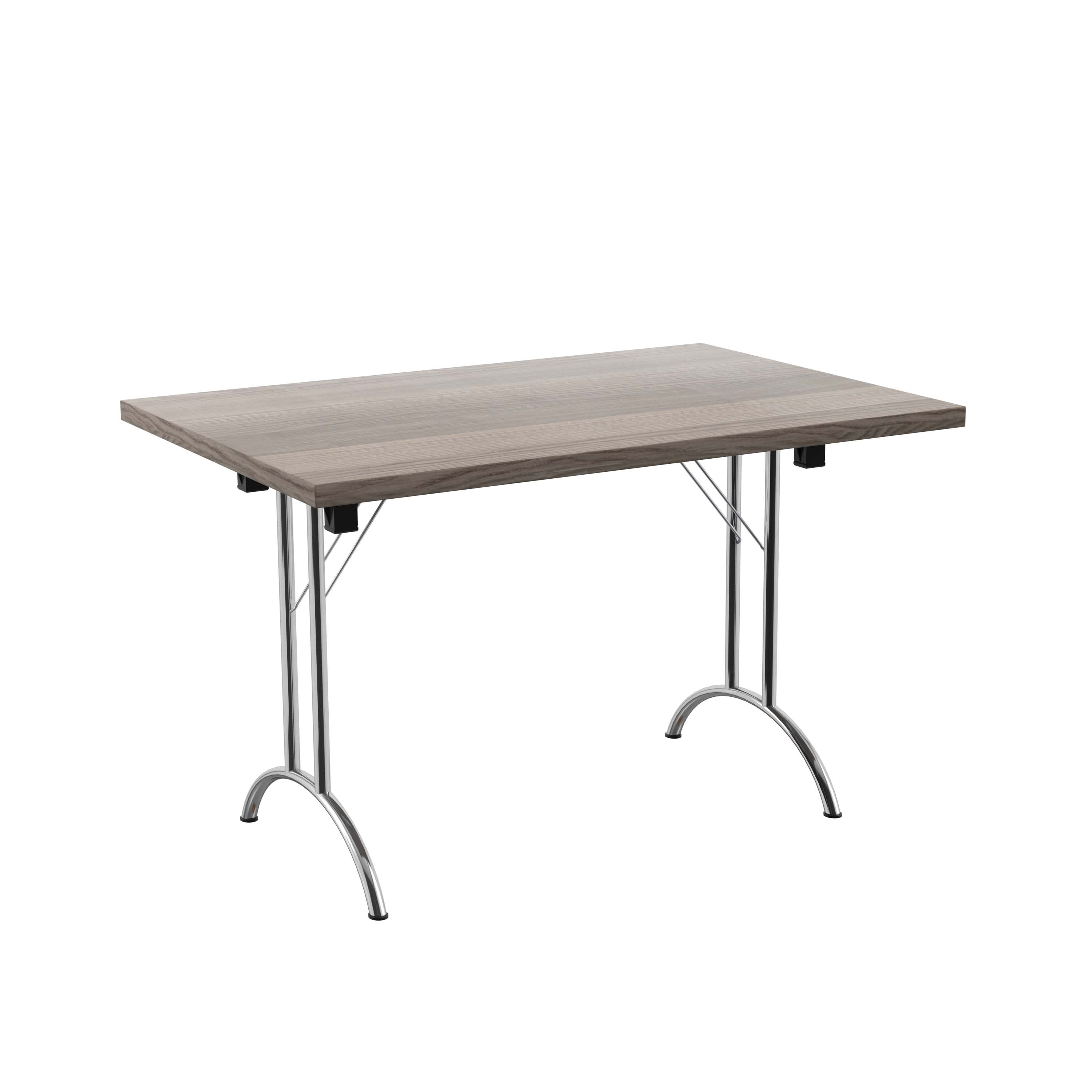 One Union Rectangular Folding Table (FSC) | 1200 X 800 | Grey Oak/Silver