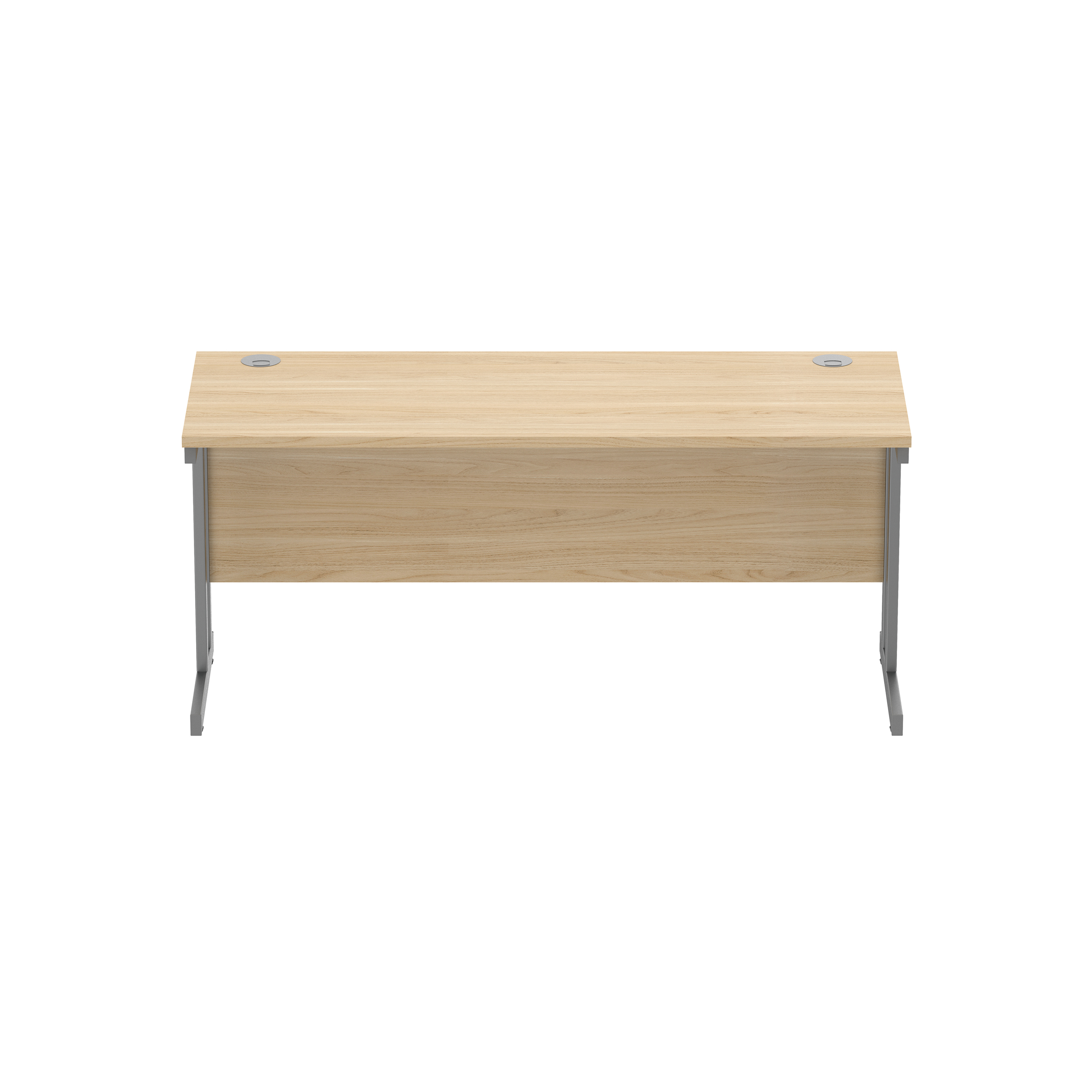 Office Rectangular Desk with Steel Double Upright Cantilever Frame (FSC) | 1600X600 | Canadian Oak/Graphite thumbnail 3