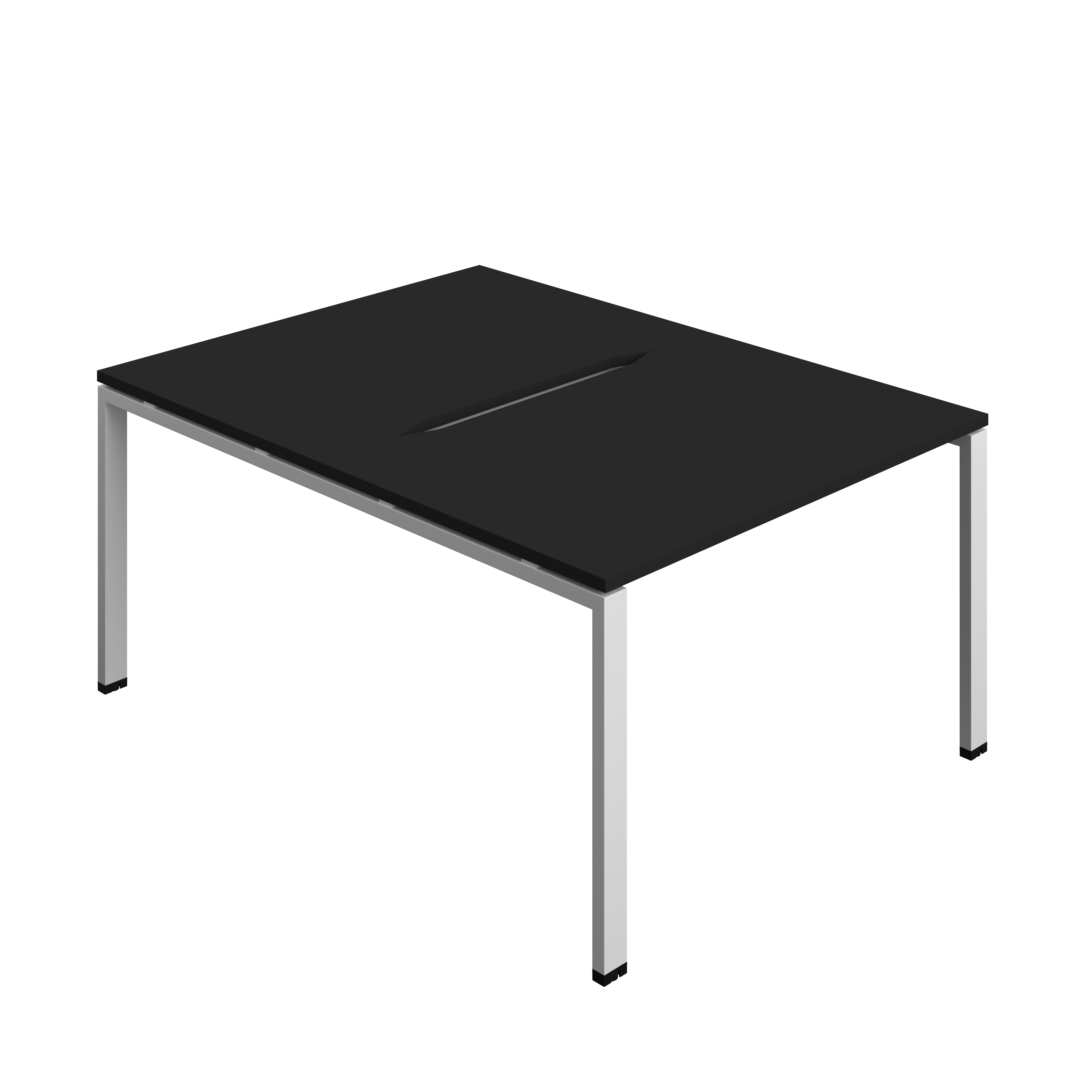Synergy Bench with Cut Out: 2 Person (FSC) : Goal Post Leg : 1200 | 800 | Black/Silver