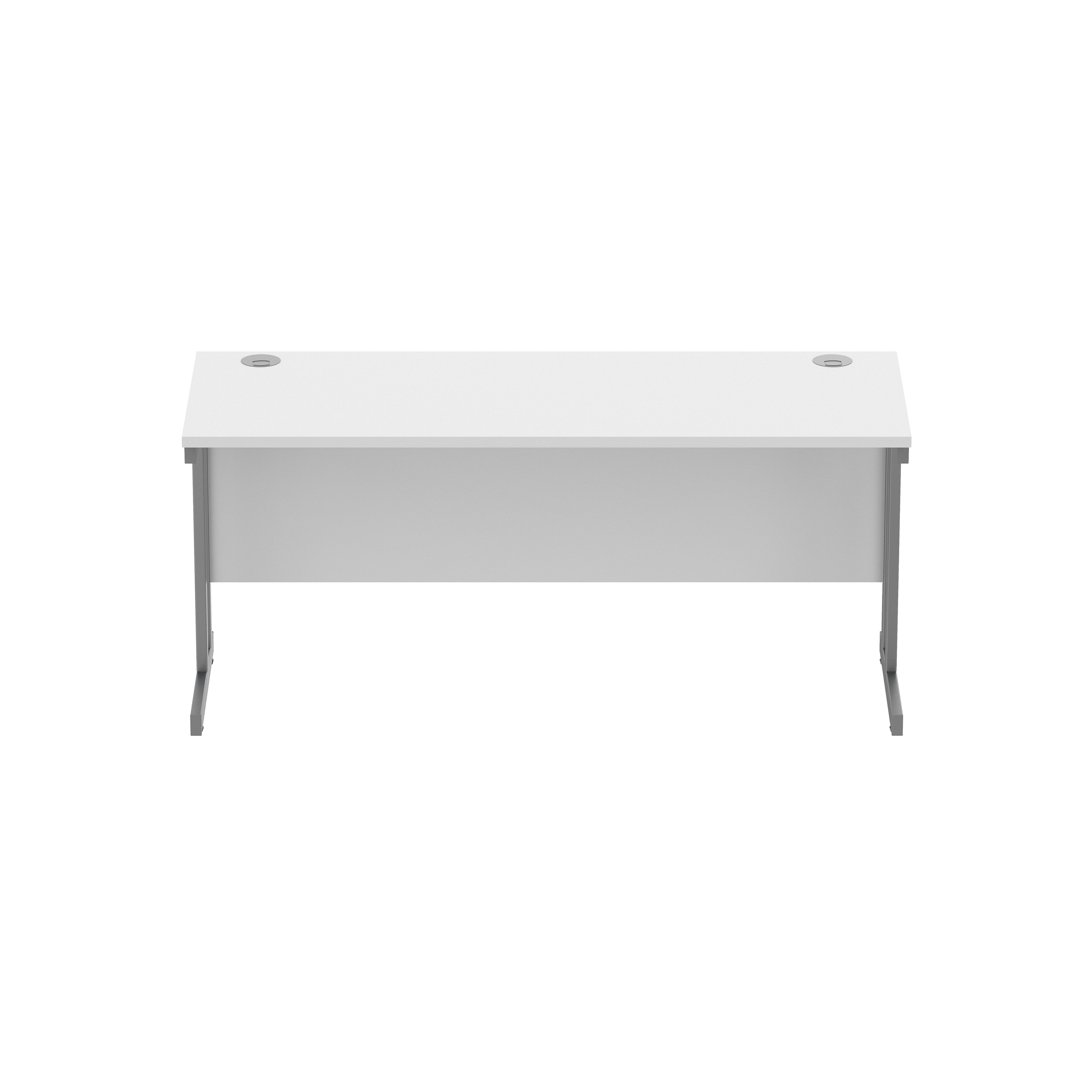 Office Rectangular Desk with Steel Double Upright Cantilever Frame (FSC) | 1600X600 | Arctic White/Graphite thumbnail 3