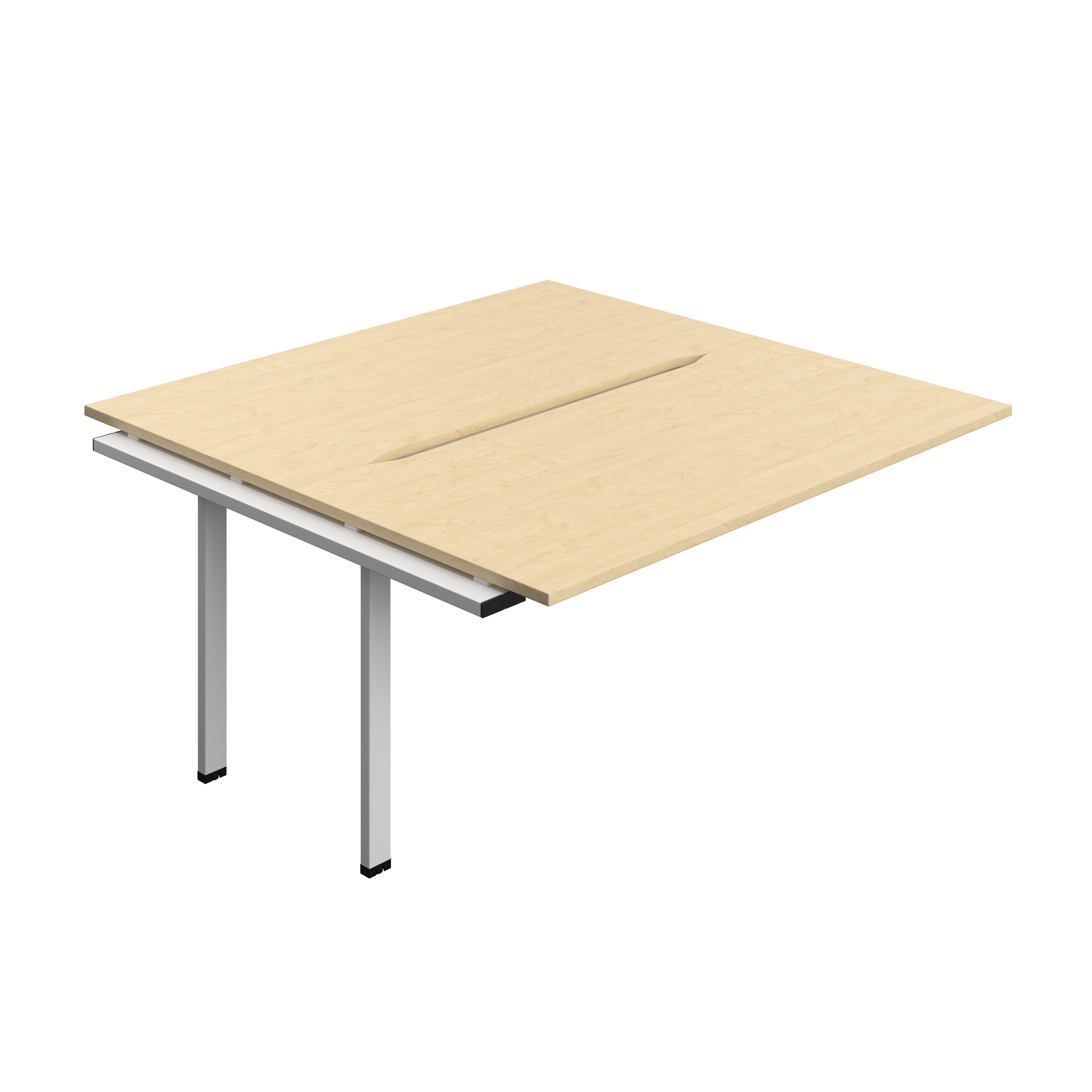 Synergy Bench Extension with Cut Out: 2 Person (FSC) : 1600 | 800 | Maple/Silver