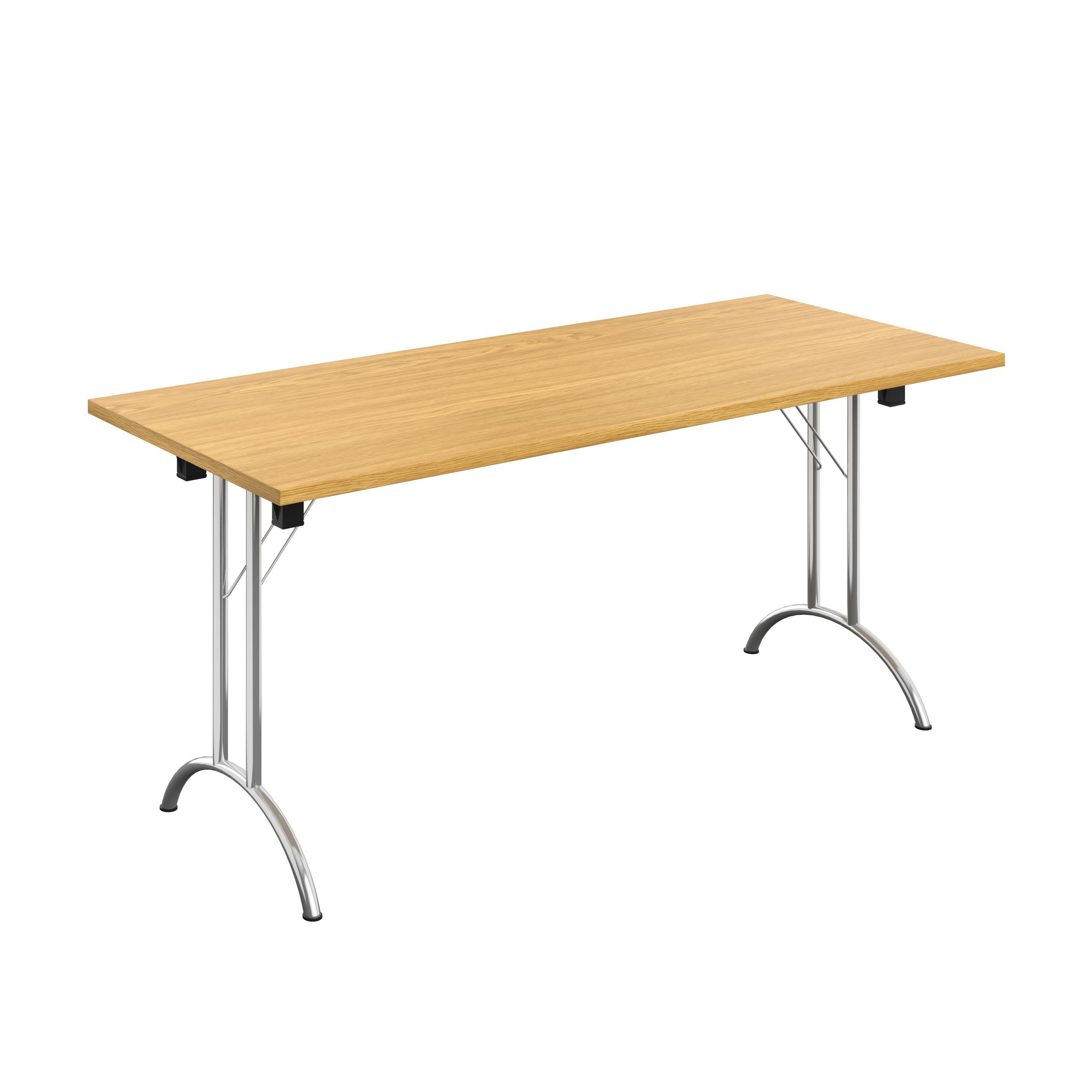 One Union Rectangular Folding Table (FSC) | 1600 X 700 | Nova Oak/Chrome thumbnail 2