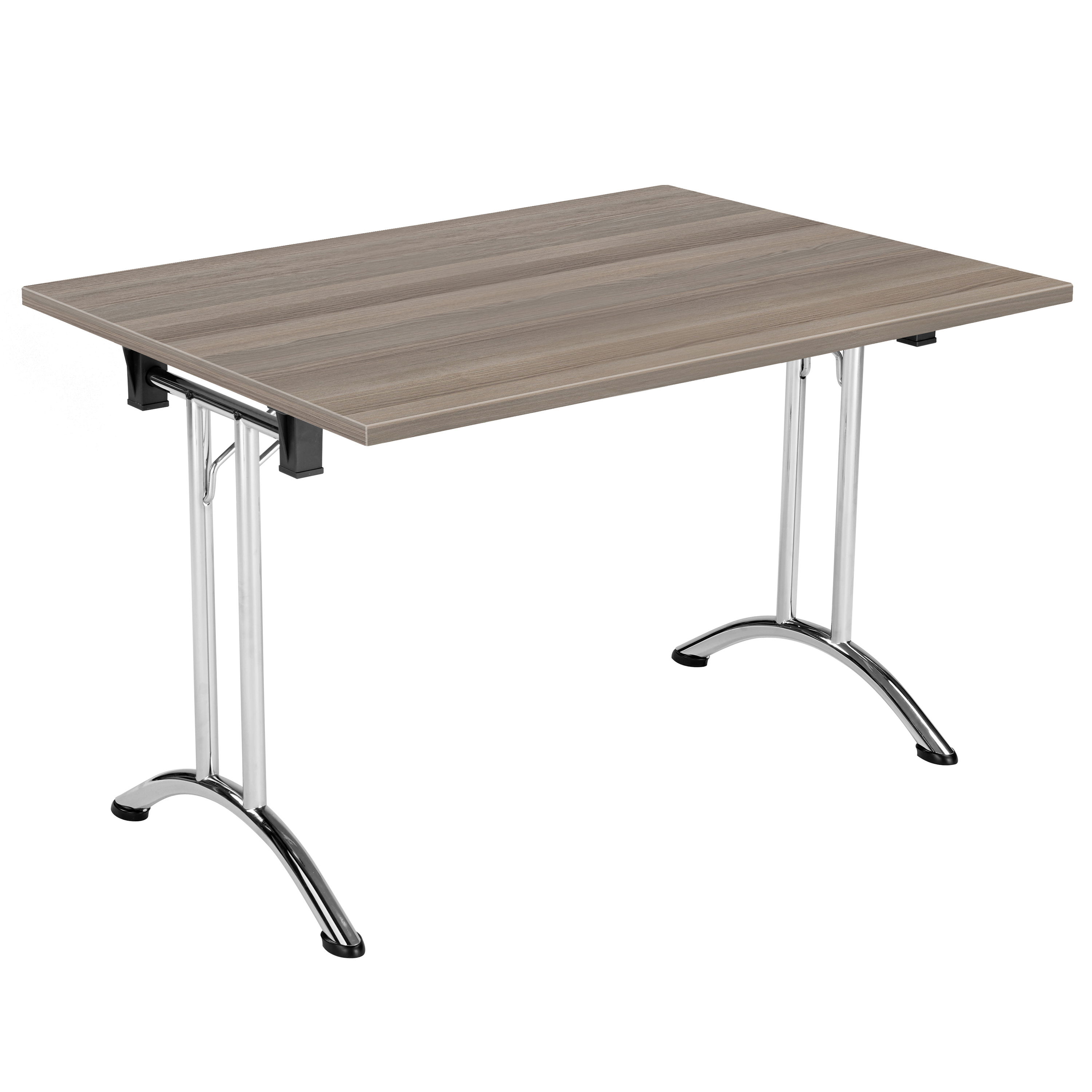 One Union Rectangular Folding Table (FSC) | 1200 X 800 | Grey Oak/Chrome