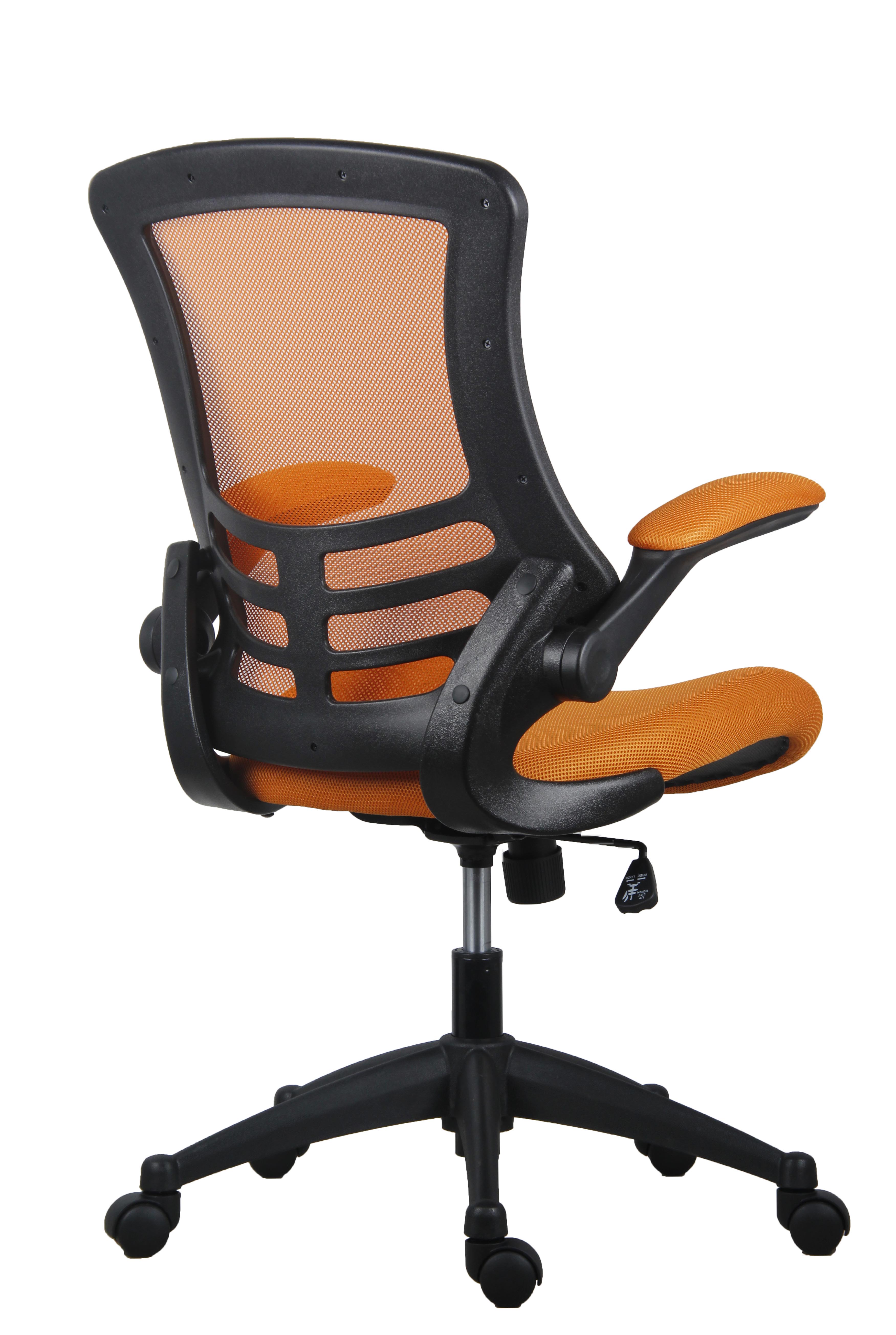 Marlos Mesh Back Office Chair with Folding Arms | Orange thumbnail 4