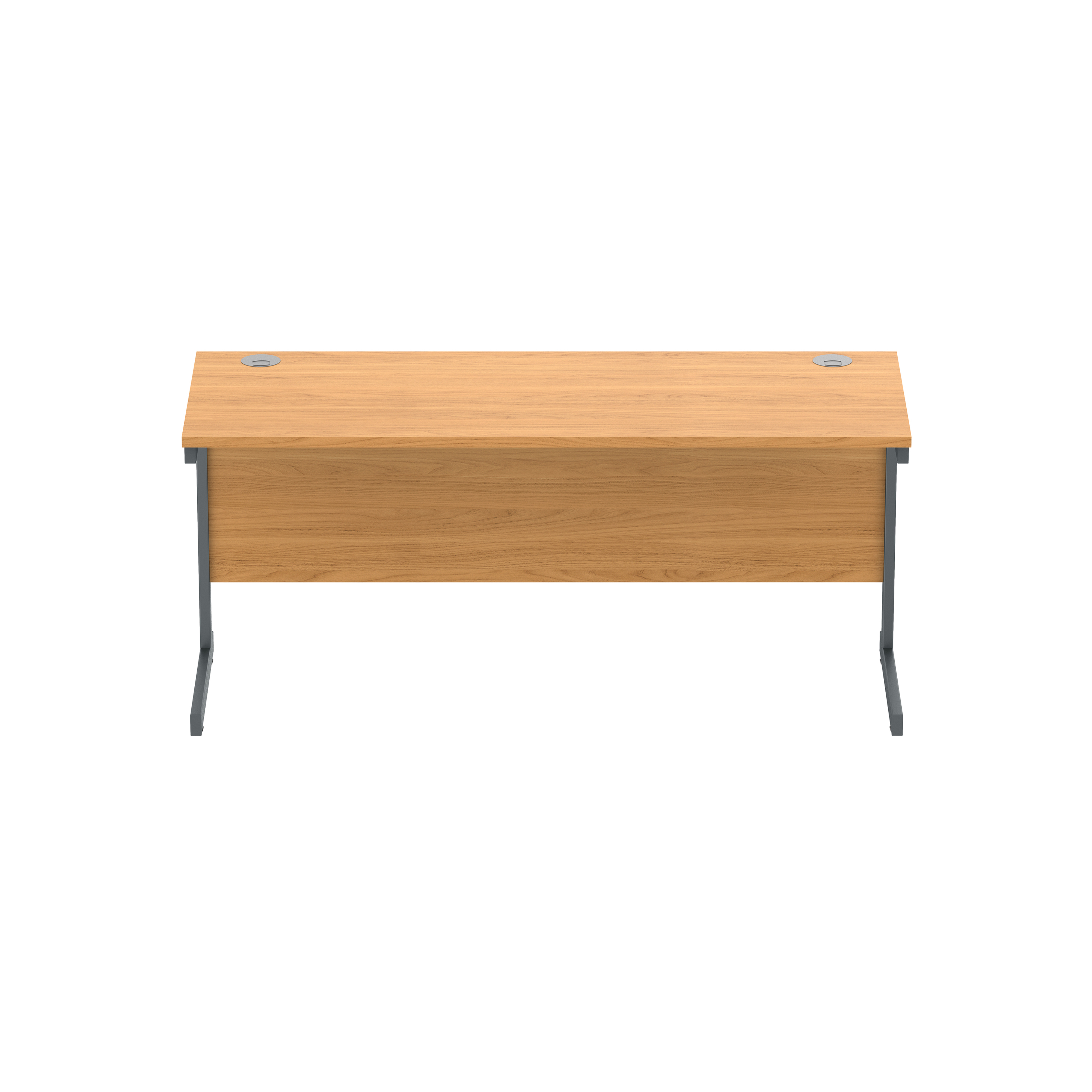 Office Rectangular Desk with Steel Single Upright Cantilever Frame (FSC) | 1600X600 | Norwegian Beech/Graphite thumbnail 3