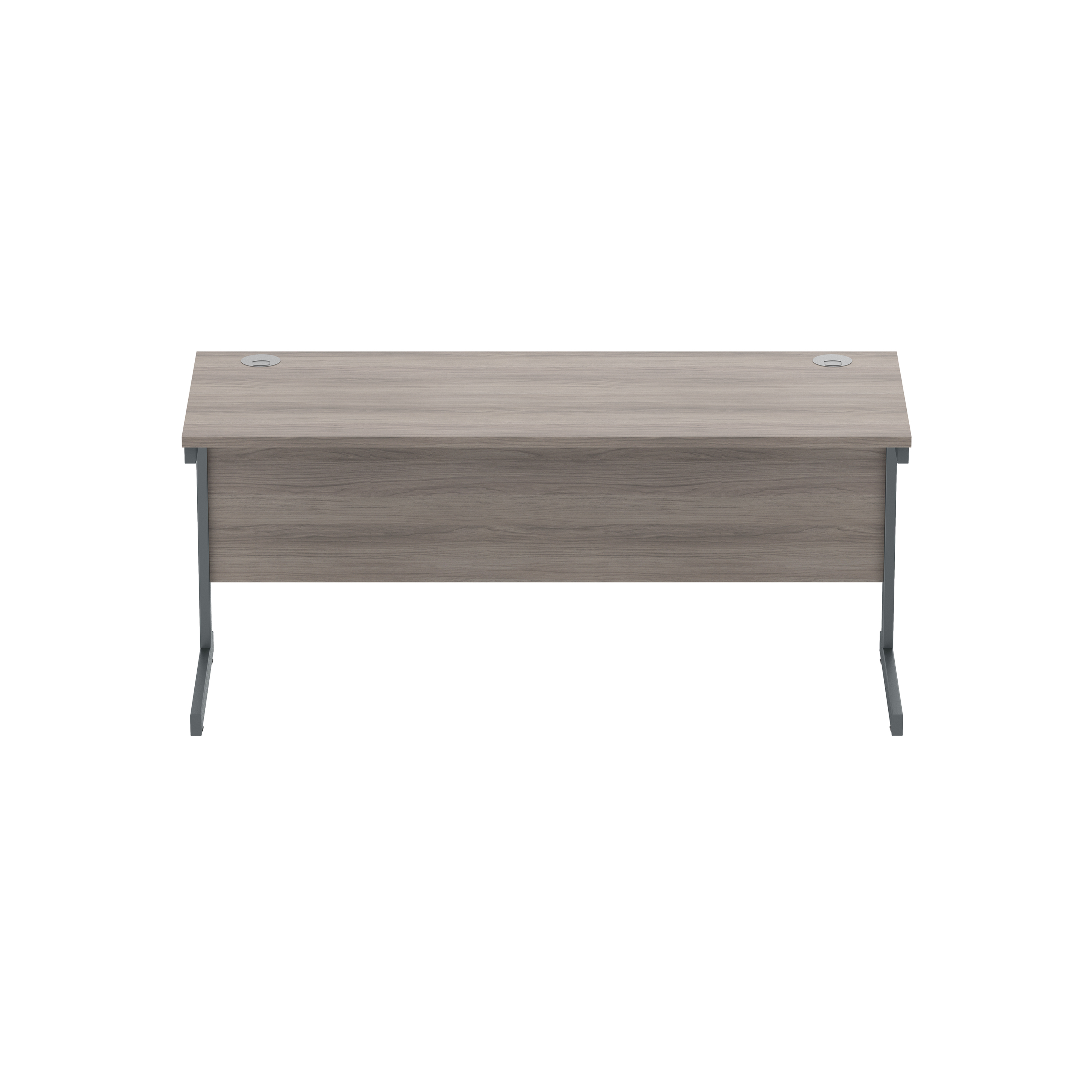 Office Rectangular Desk with Steel Single Upright Cantilever Frame (FSC) | 1600X600 | Alaskan Grey Oak/Graphite thumbnail 3