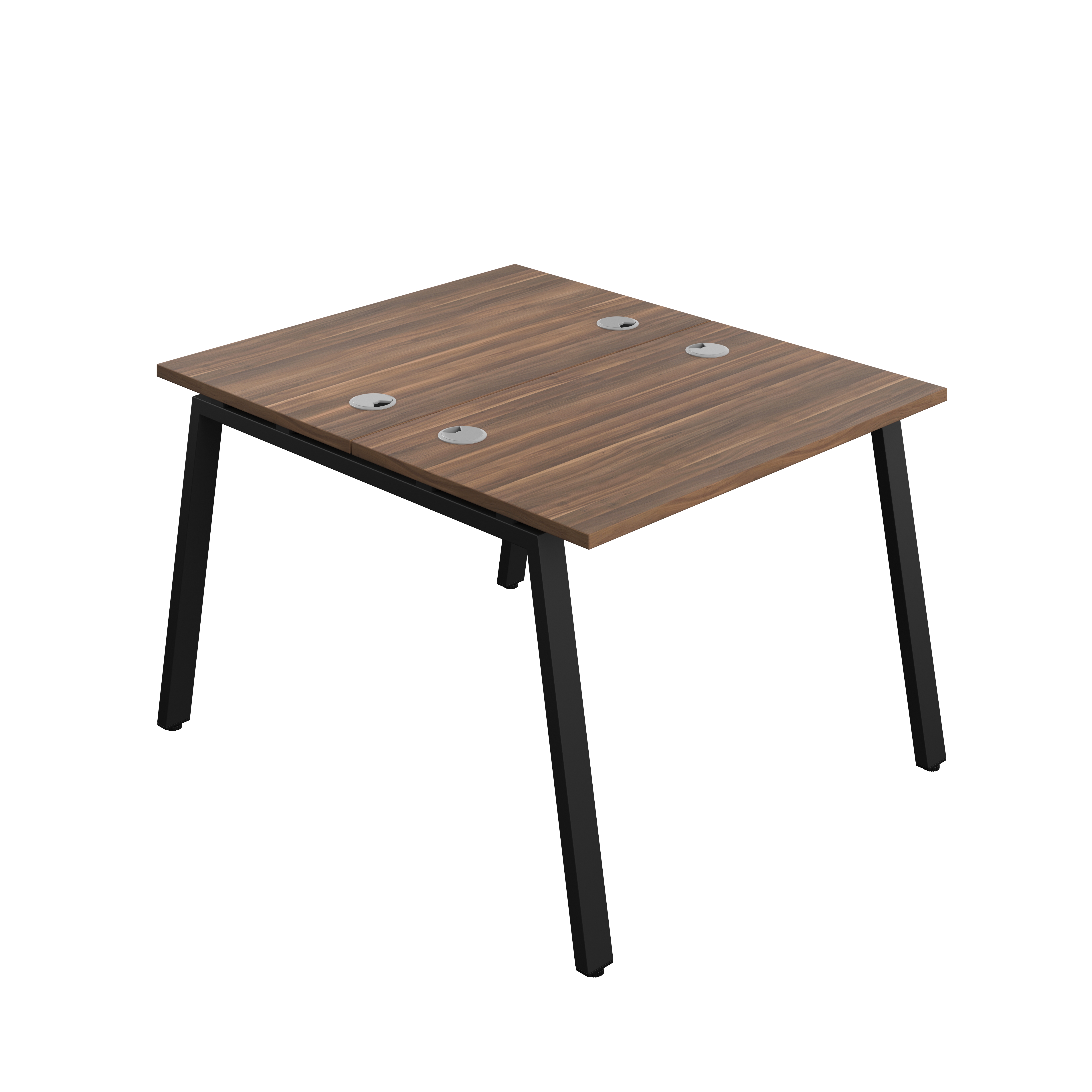 Synergy Bench with Cable Ports: 2 Person (FSC) : A-Frame Leg : 1000 | 600 | Dark Walnut/Black