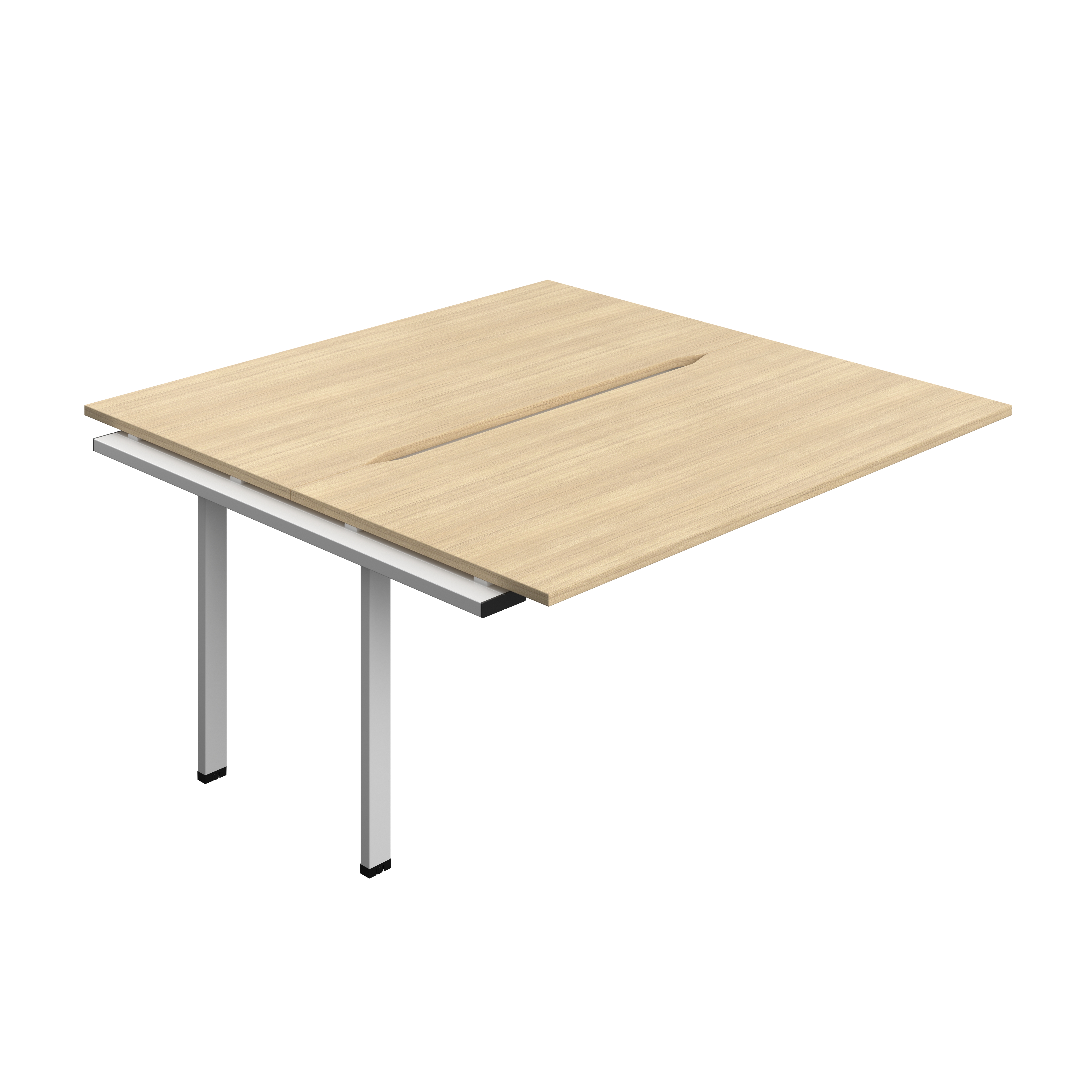 Synergy Bench Extension with Cut Out: 2 Person (FSC) : 1600 | 800 | Nova Oak/Silver