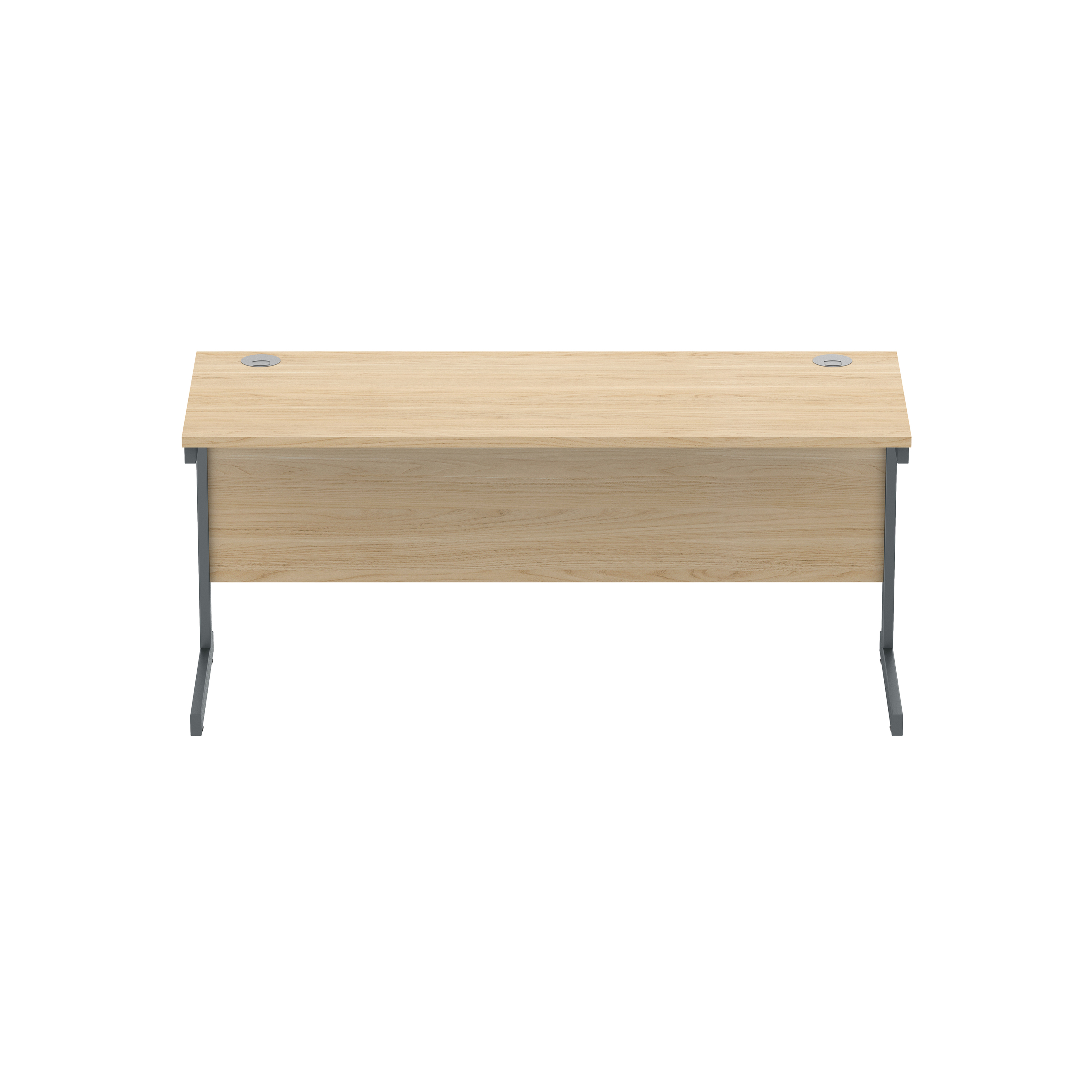 Office Rectangular Desk with Steel Single Upright Cantilever Frame (FSC) | 1600X600 | Canadian Oak/Graphite thumbnail 3