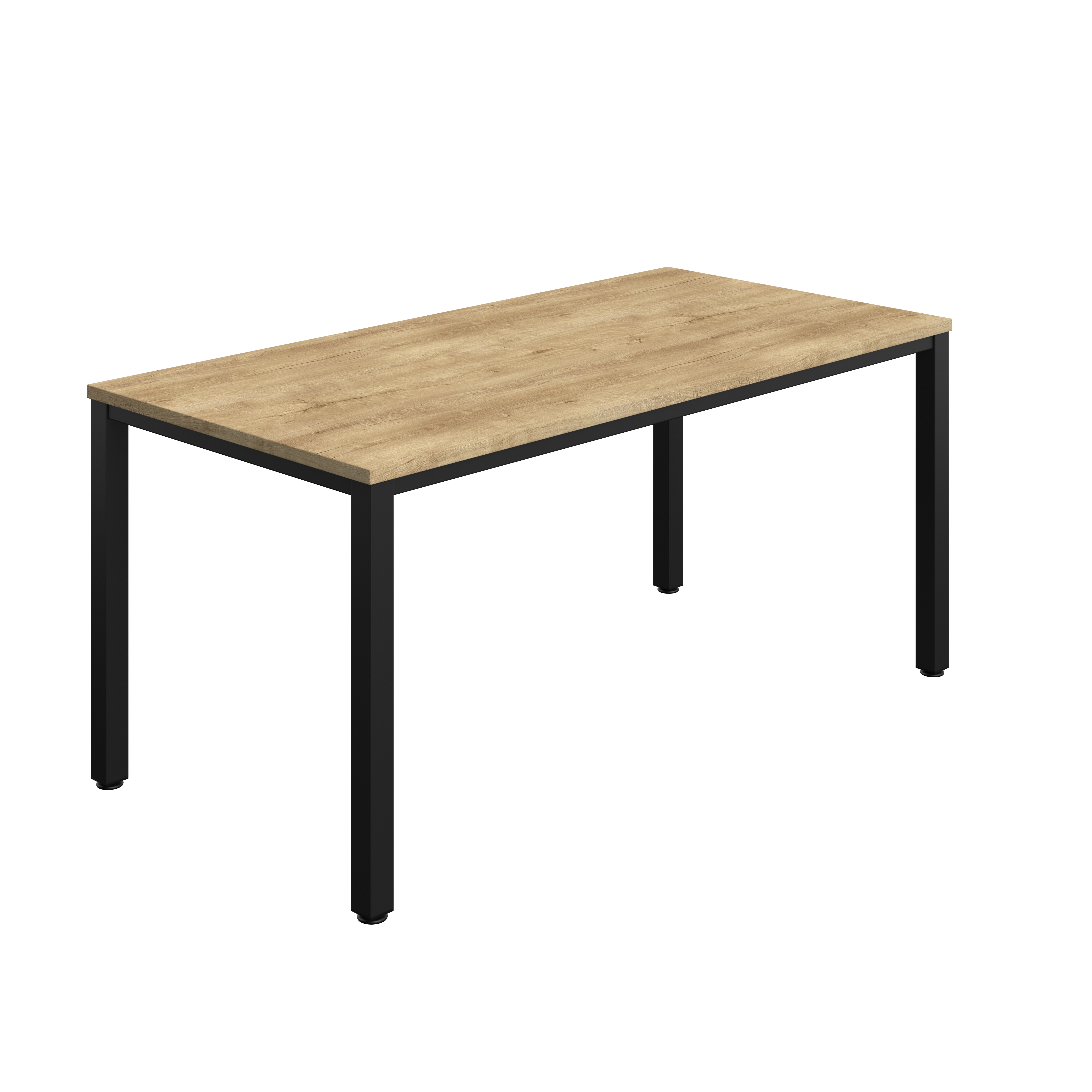 Fraction Infinity Rectangular Meeting Table (FSC) | 1600 X 800 | Natural Nebraska Oak/Black