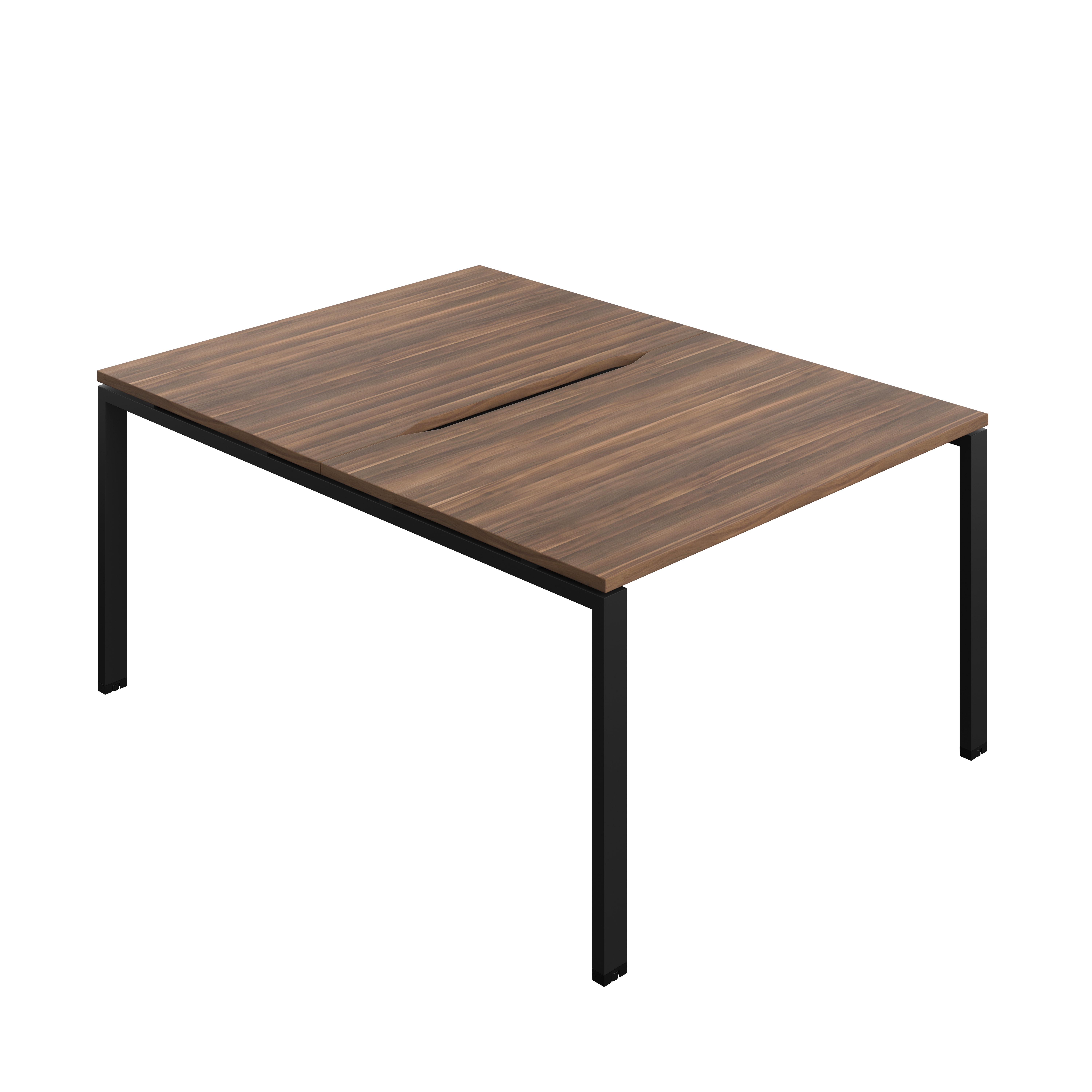 Synergy Bench with Cut Out: 2 Person (FSC) : Goal Post Leg : 1200 | 800 | Dark Walnut/Black
