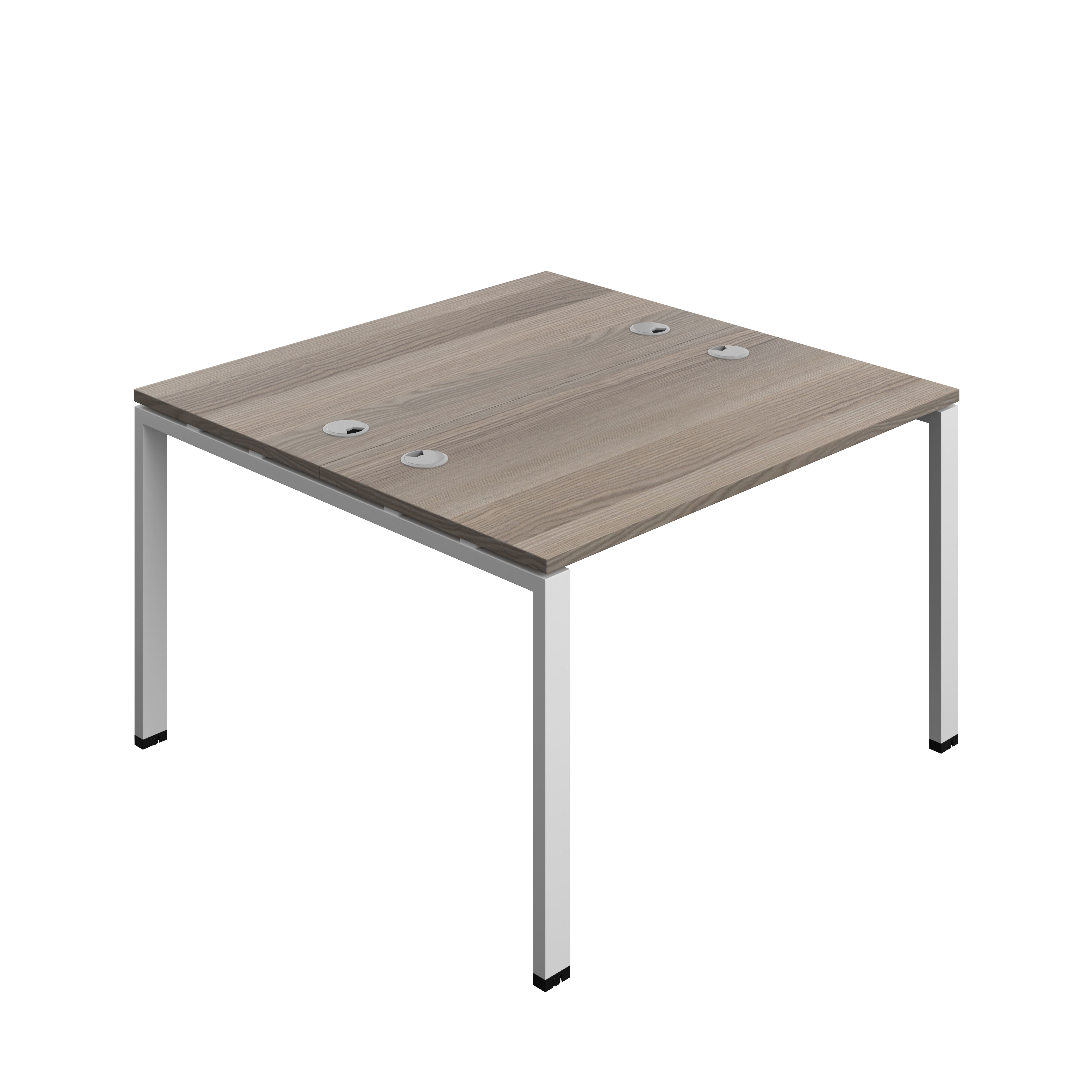 Synergy Bench with Cable Ports: 2 Person (FSC) : Goal Post Leg : 1200 | 600 | Grey Oak/Silver