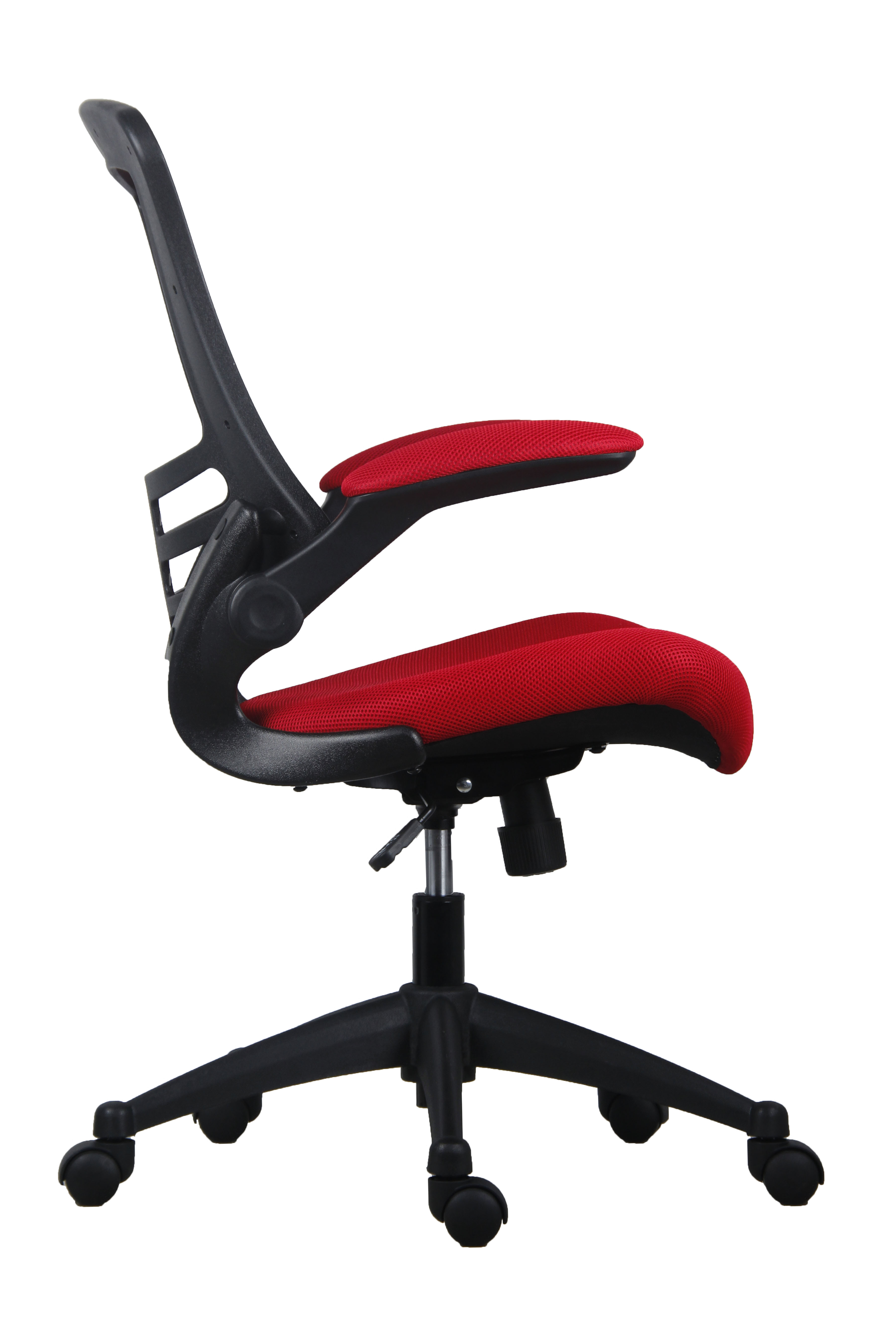 Marlos Mesh Back Office Chair with Folding Arms | Red thumbnail 3