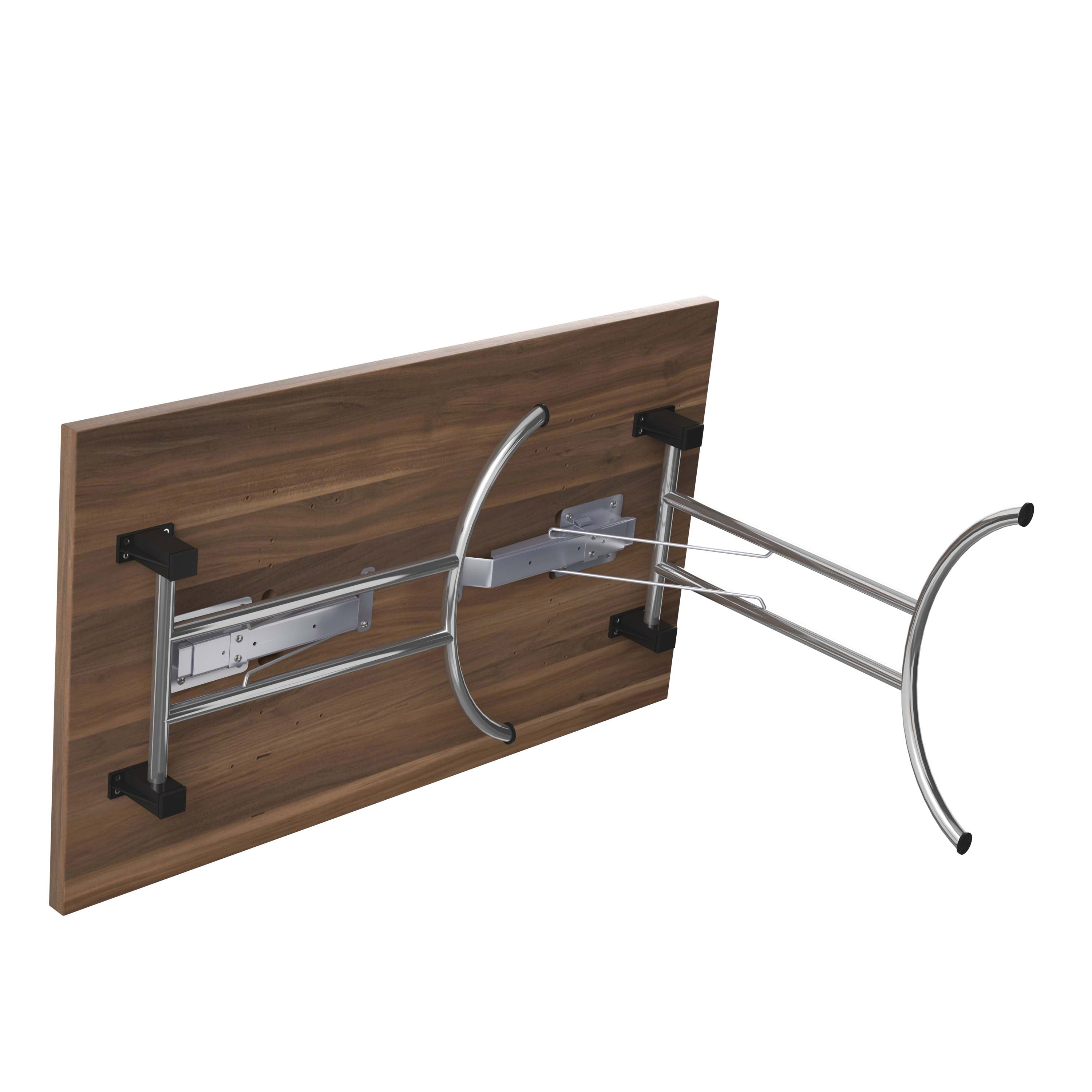 One Union Rectangular Folding Table (FSC) | 1200 X 700 | Dark Walnut/Silver thumbnail 4